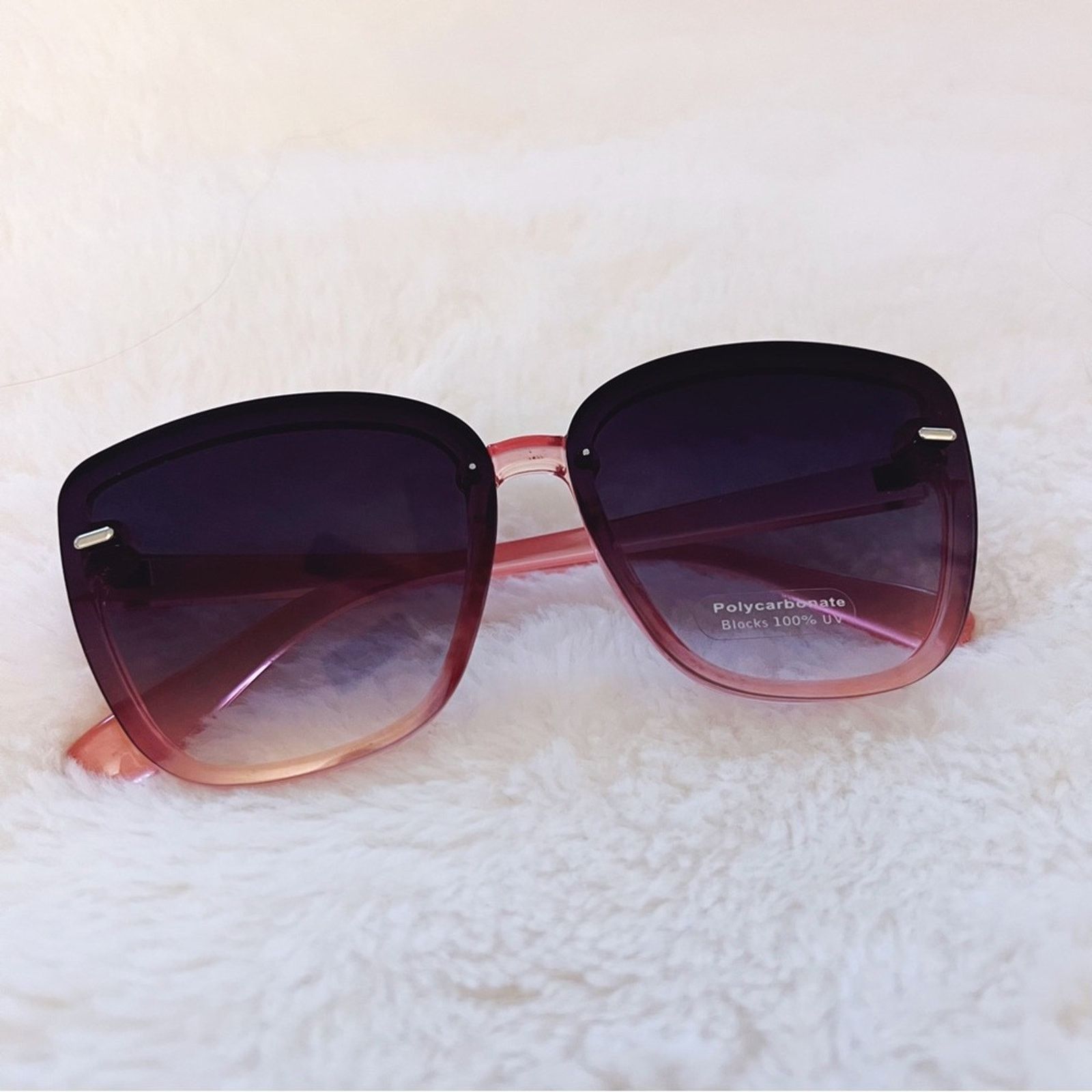 Other Giselle Black & Pink Oversized Cat Eye Sunglasses Size ONE SIZE - 2 Thumbnail