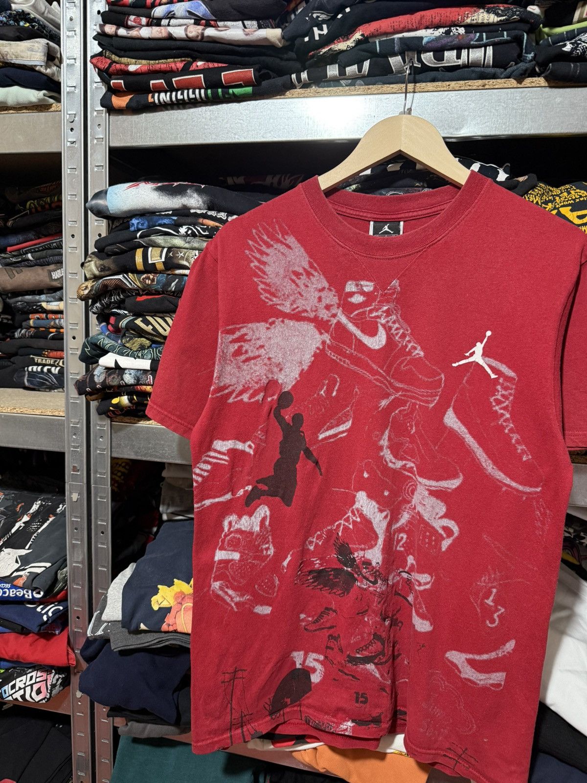 Jordan Brand Vintage 2000’s Nike Air Jordan Shoes Basketball AOP T-Shirt Size US S / EU 44-46 / 1 - 3 Thumbnail