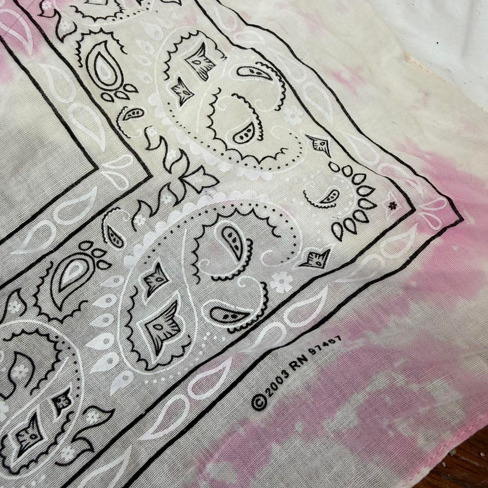 Other ⋆୨୧˚ hand dyed pink tie dye bandana scarf ˚୨୧⋆ Size ONE SIZE - 3 Thumbnail