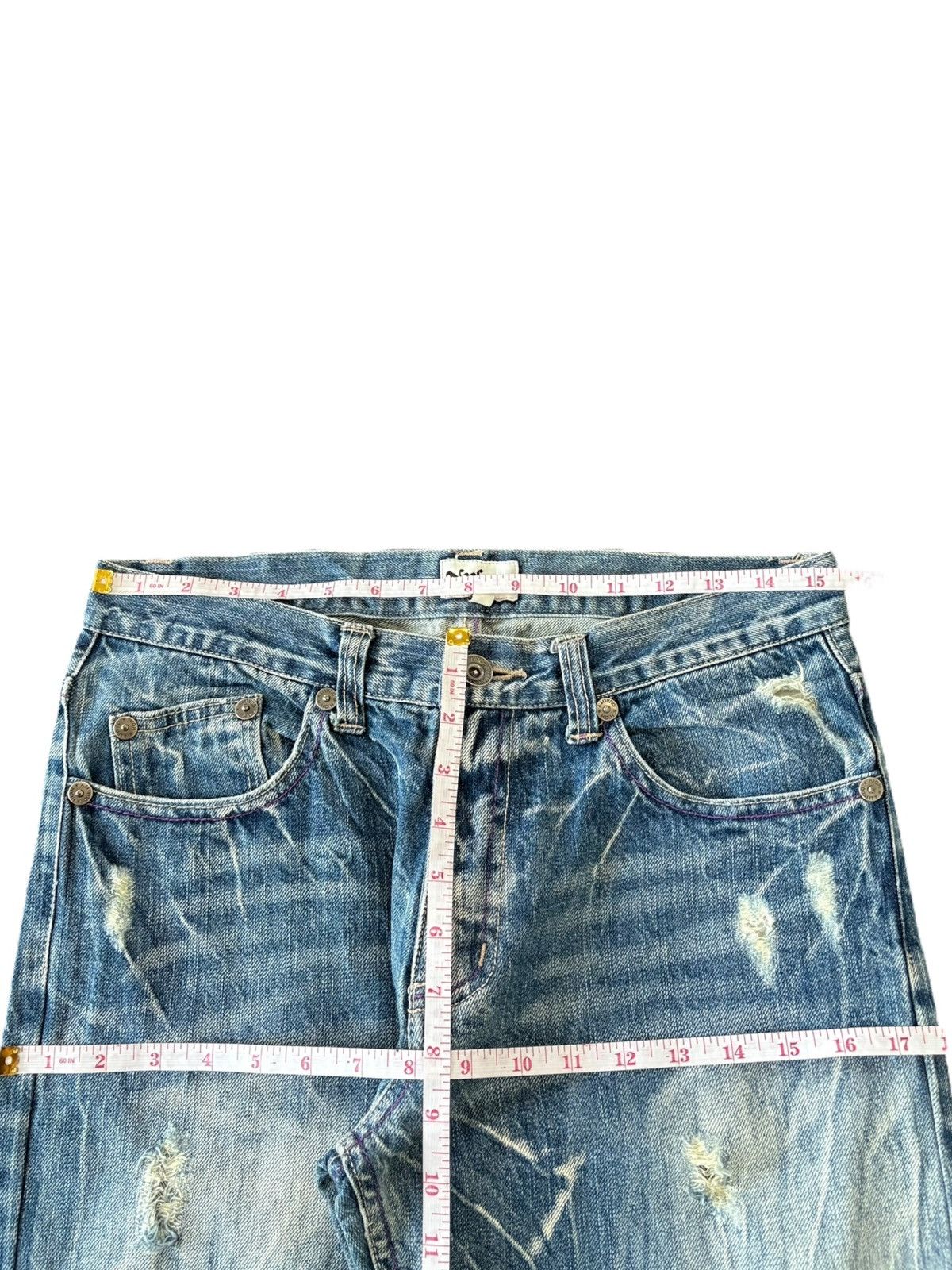 Hysteric Glamour Vintage Japanese Brand Painted Distressed Loose Jeans Size US 31 - 6 Thumbnail
