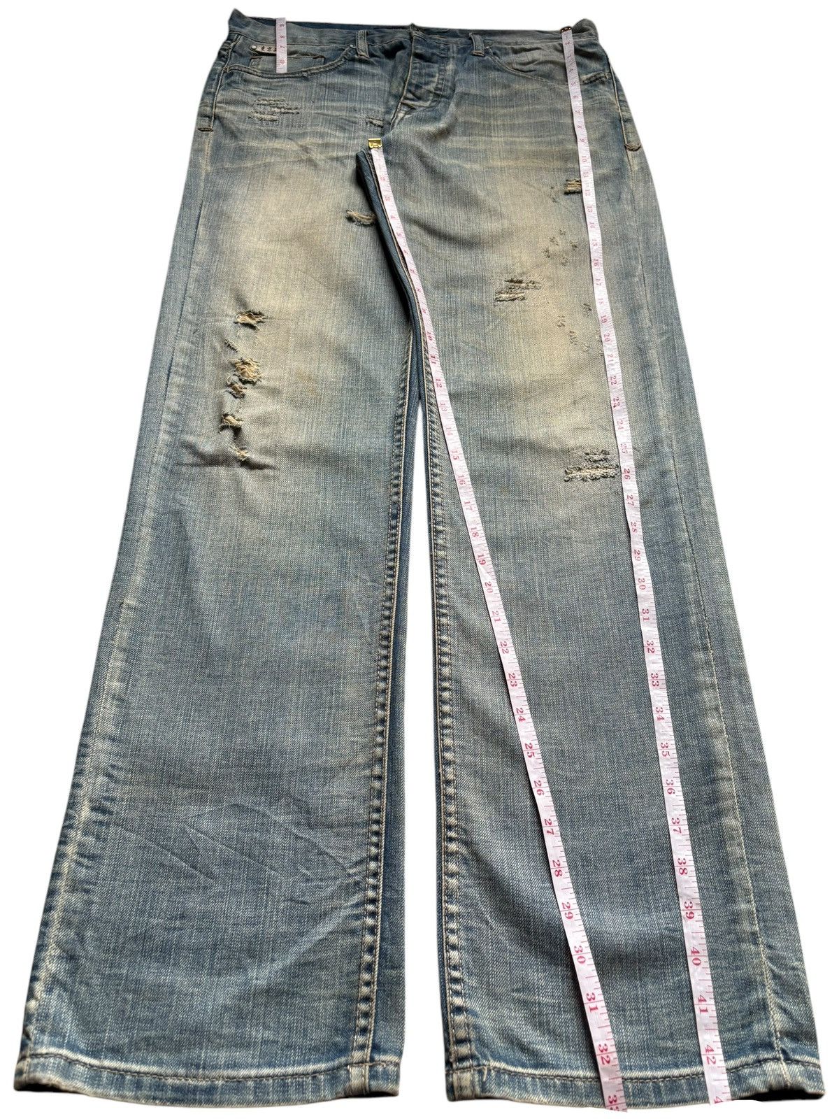 Japanese Brand Vintage Japanese Brand Rusty Mud Wash Distress Baggy Jeans Size US 34 / EU 50 - 12 Thumbnail