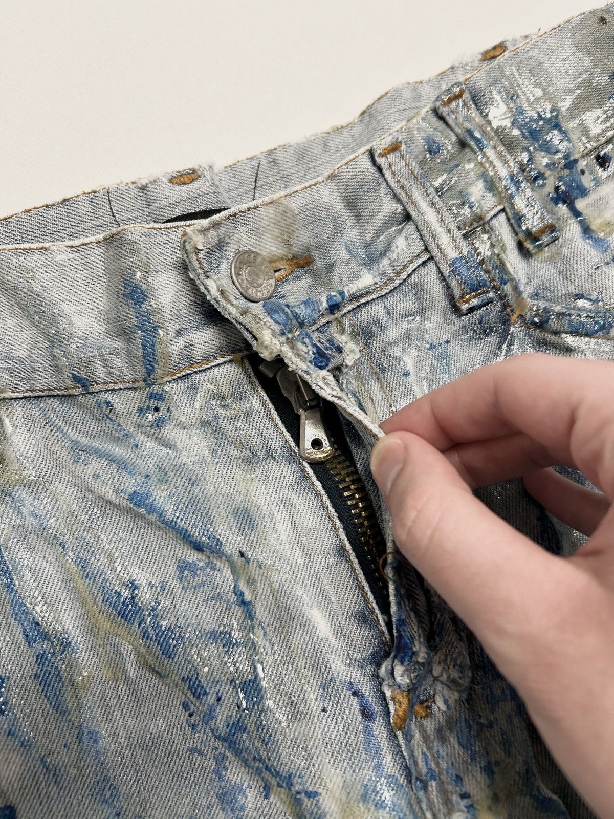 Dolce & Gabbana 2000s Distressed Waxed Denim Size US 30 / EU 46 - 6 Thumbnail