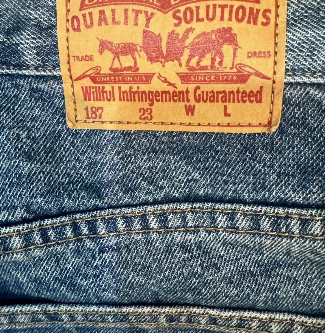 Fugazi Splatter Denim Embroidered Size US 28 / EU 44 - 4 Thumbnail
