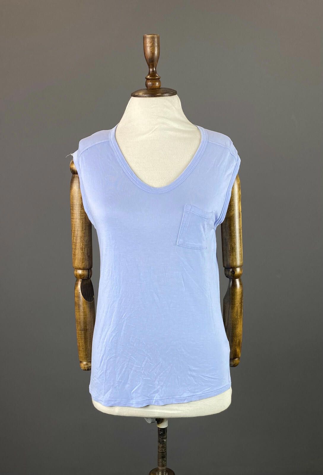 T by Alexander Wang T Alexander Wang Blue V-Neck SleevelessT-Shirt Size S Size S / US 4 / IT 40 - 1 Thumbnail