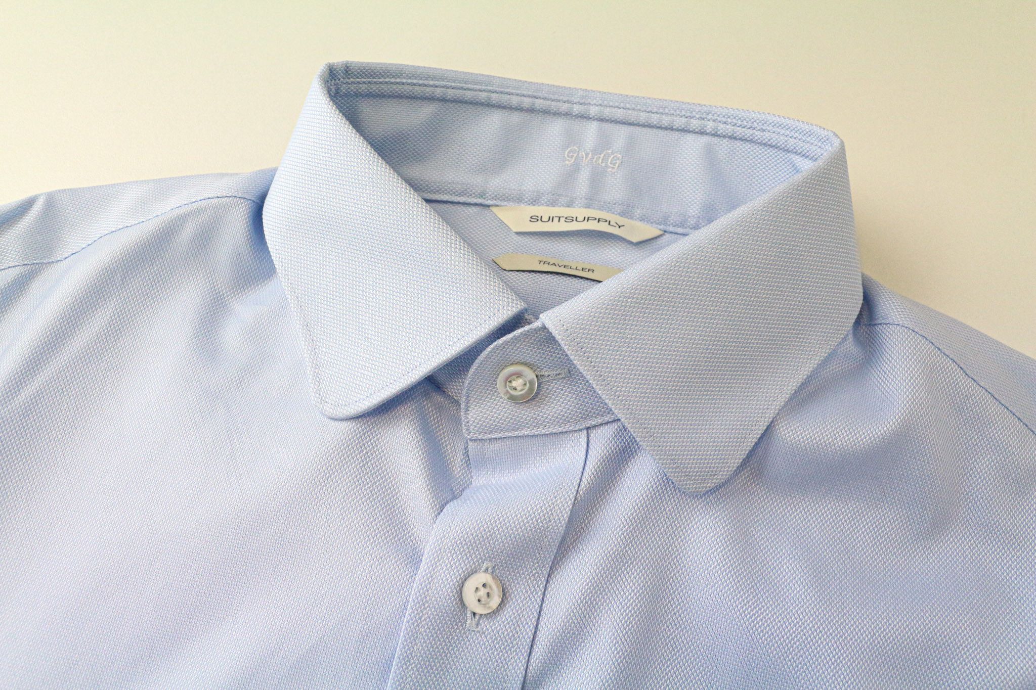 Suitsupply 41 Blue Cotton Extra Slim Melange Traveller Shirt 77432 Size 42R - 3 Thumbnail