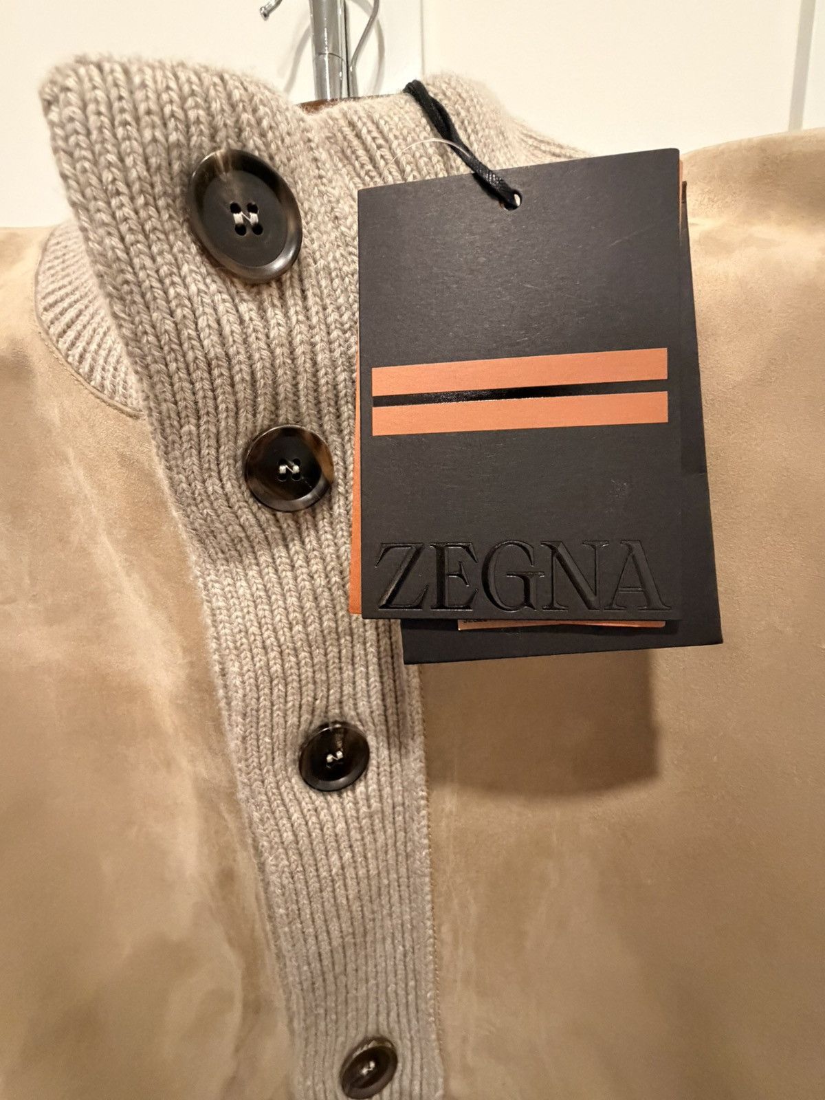 Ermenegildo Zegna Zegna Oasi Cashmere Suede Panelled Cardigan Sweater Jacket Size US L / EU 52-54 / 3 - 3 Thumbnail