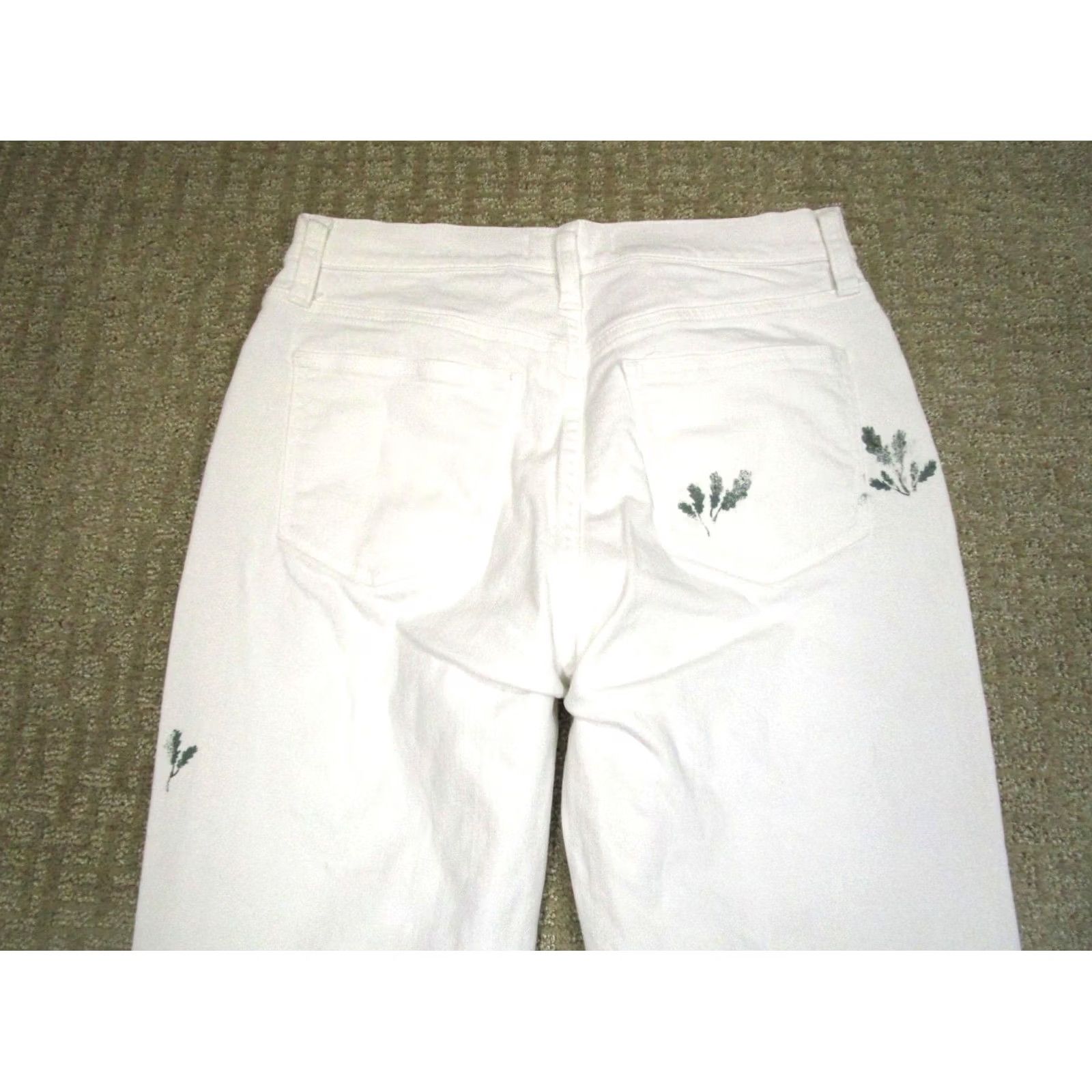 Madewell Madewell Jeans Women 28 White High Rise Straight Cropped Denim Art Logo 5-Pocket Regular Fit Jeans Women Size 28" / US 6 / IT 42 - 4 Thumbnail