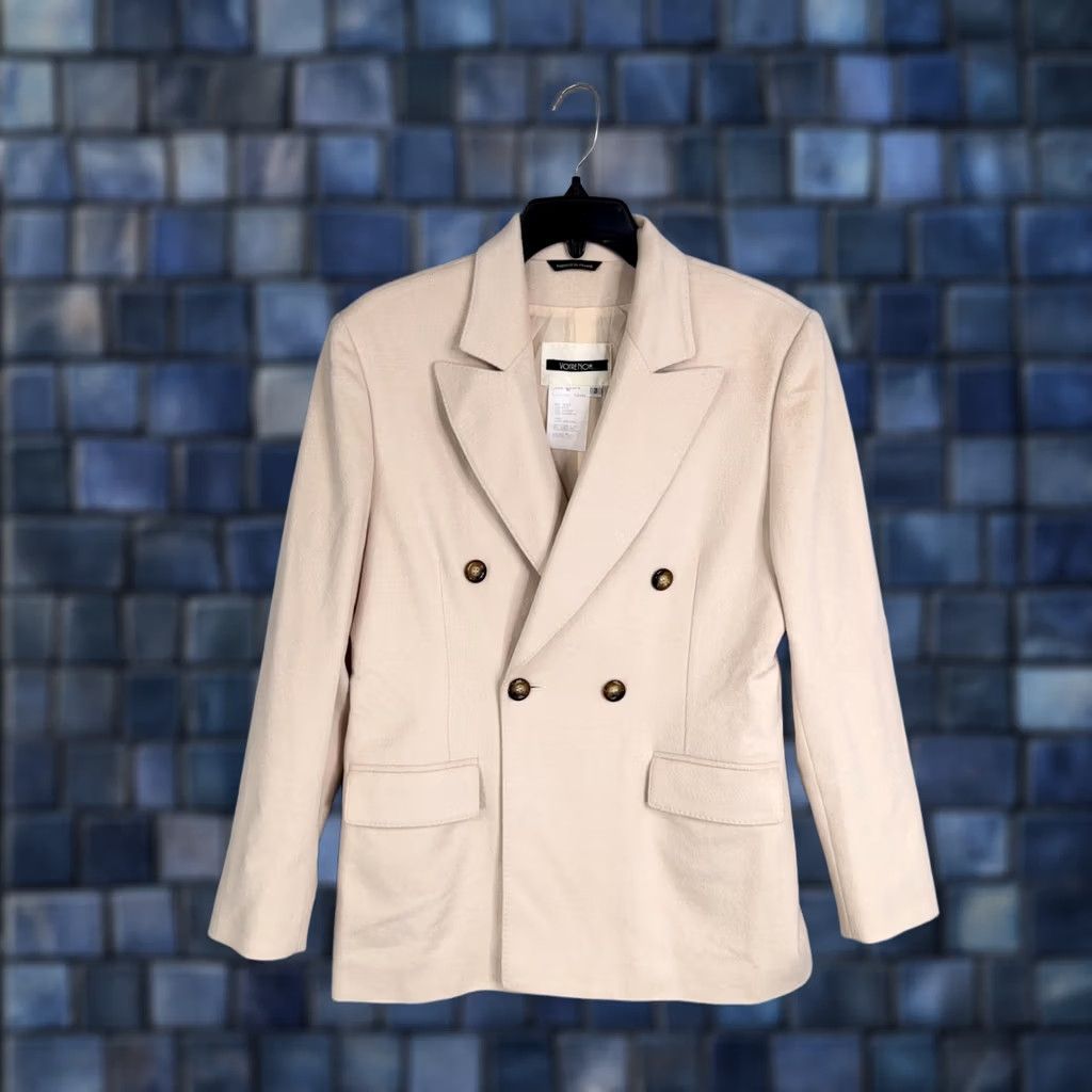Doublet Depuis Votre Nom Blazer Womens 3 Beige Wool Angora Cashmere Double Breasted Jacket Blue? Size XS / US 0-2 / IT 36-38 - 1 Thumbnail