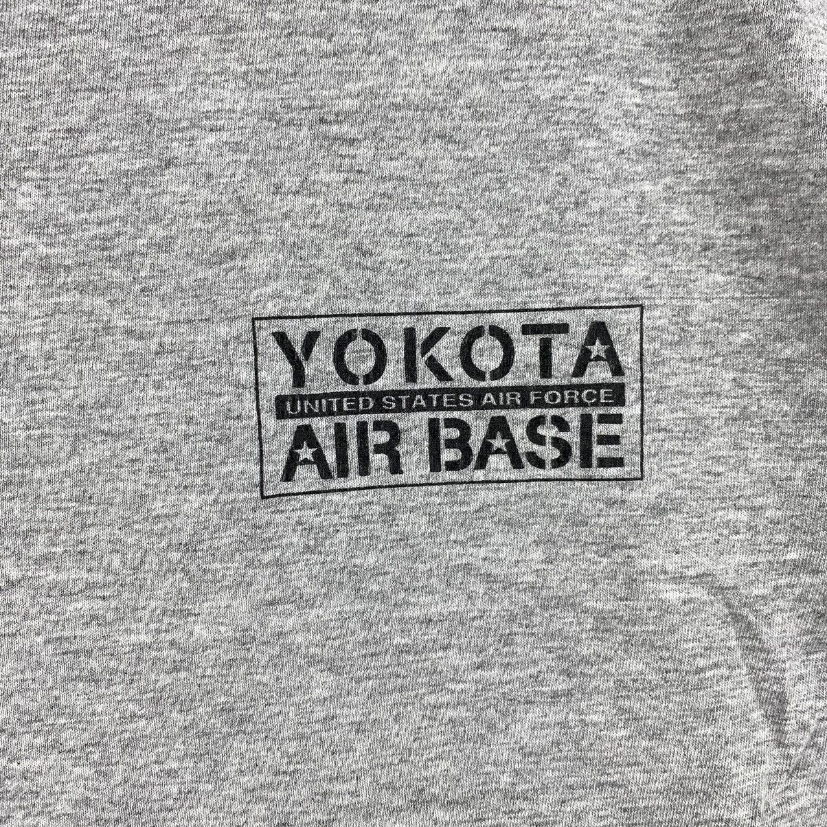 Vintage 90s YOKOTA US Air Force Air Base Grey Short Sleeve
