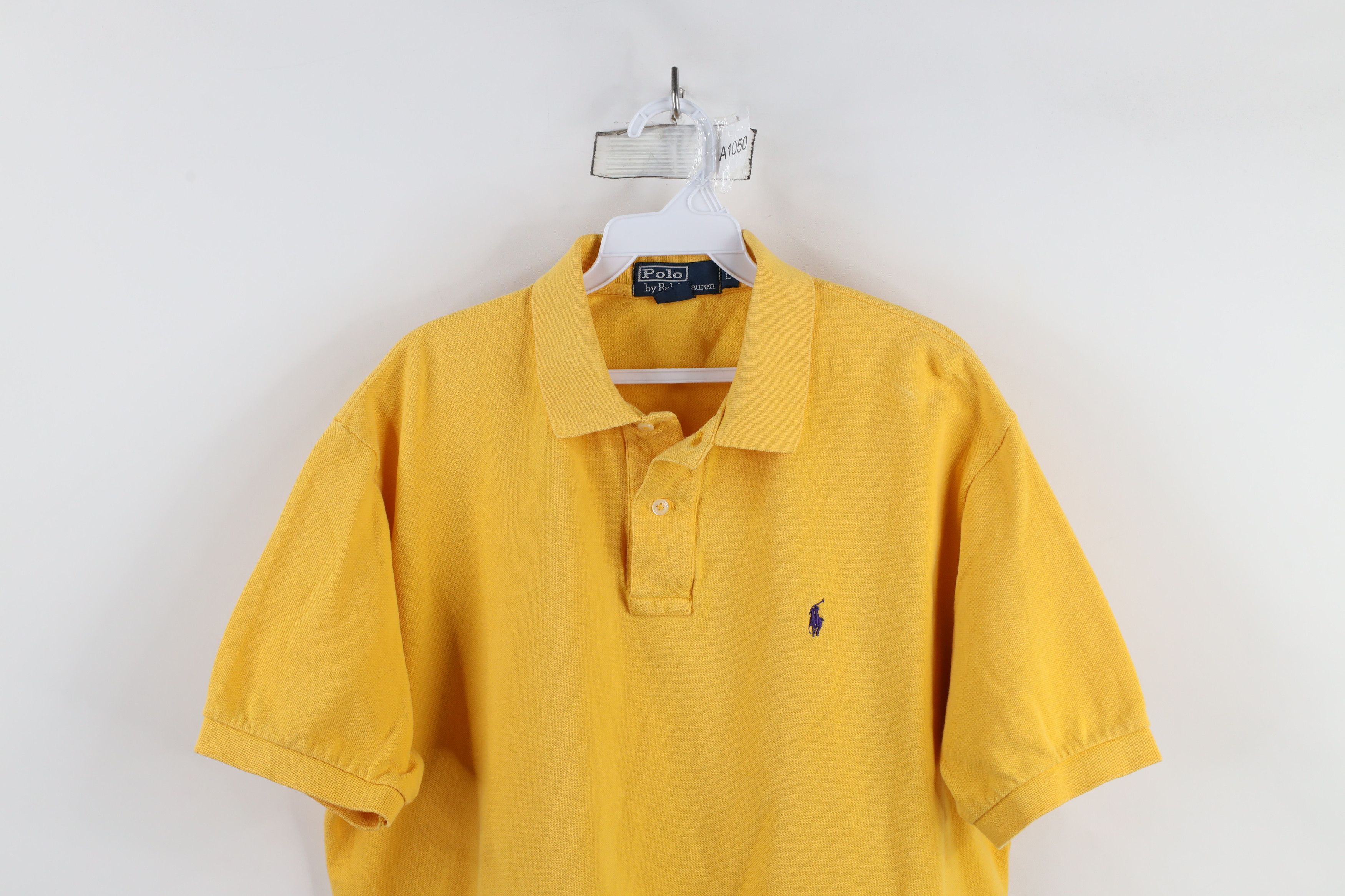 Ralph Lauren Vintage 90s Ralph Lauren Knit Collared Polo Shirt Yellow Size US L / EU 52-54 / 3 - 2 Thumbnail