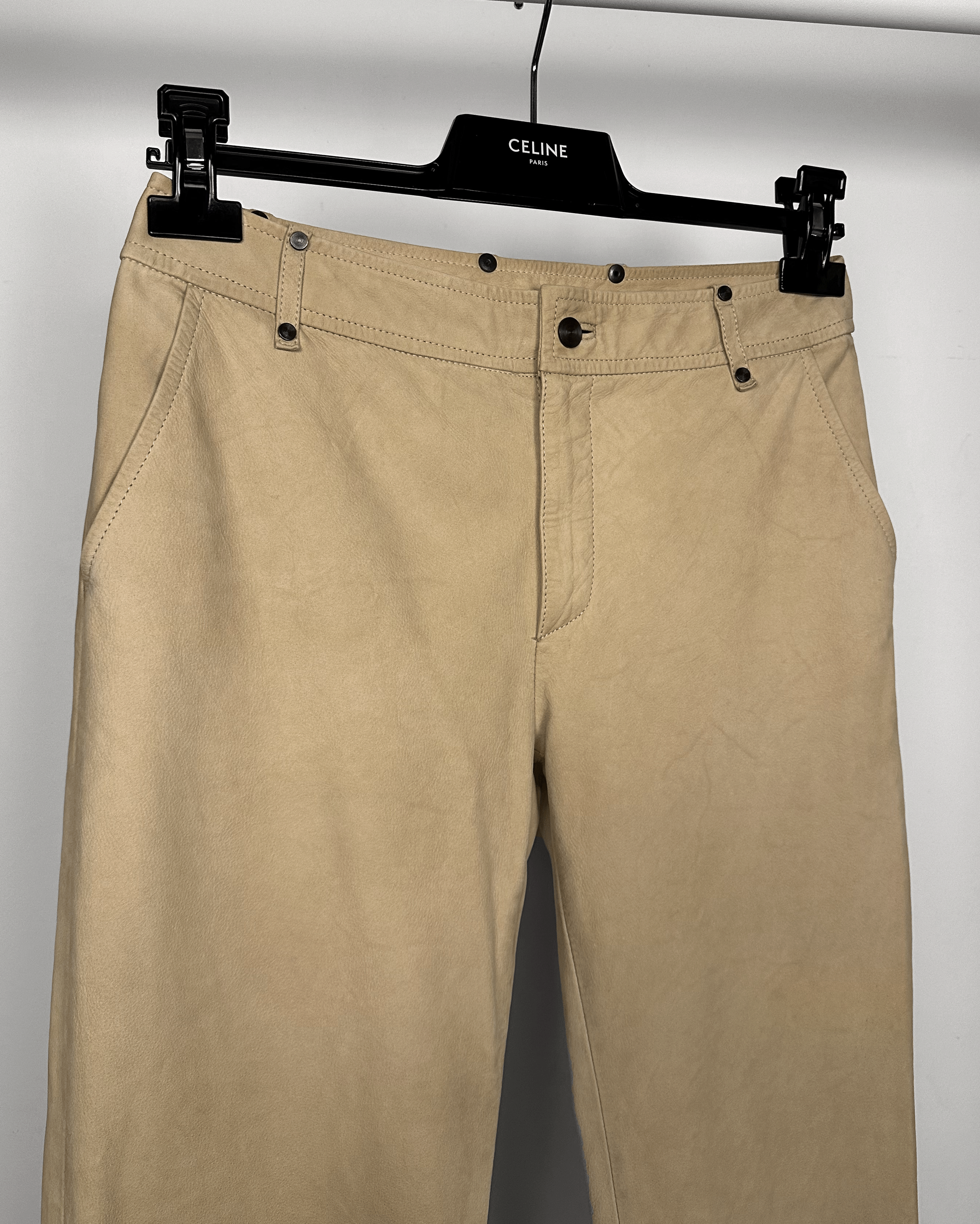 Gucci Gucci Tom Ford Cream Leather Flared Pants Size US 28 / EU 44 - 4 Thumbnail