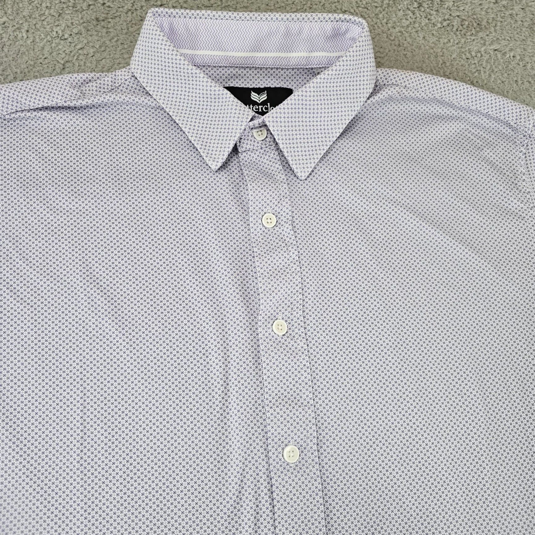 Vintage Buttercloth Shirt Mens XL Purple Regular Geometric Cotton Long Sleeve Button-Up Size US XL / EU 56 / 4 - 3 Thumbnail