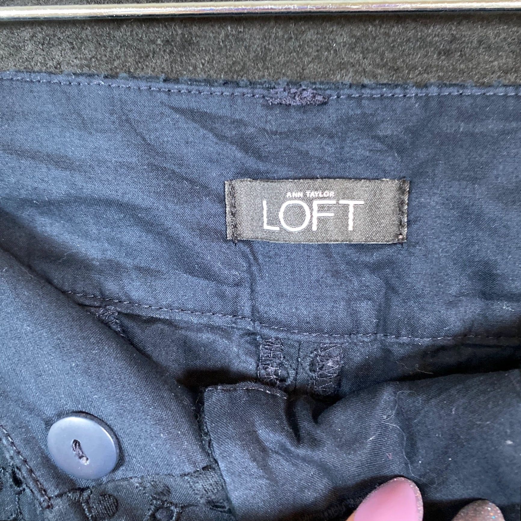 Ann Taylor VINTAGE Ann Taylor LOFT Blue Zoe Ankle Pants Women 10 Straight Leg Stretch Lined Casual Workwear Pants Size 24" / US 00 / IT 34 - 5 Thumbnail