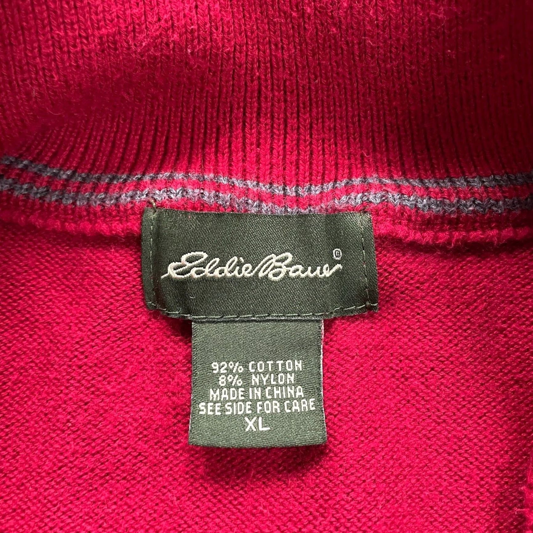 Eddie Bauer Eddie Bauer Pullover Sweater Men XL Solid Red 1/4 Zip High Neck Knit Long Sleeve Casual Classic Size US XL / EU 56 / 4 - 3 Thumbnail