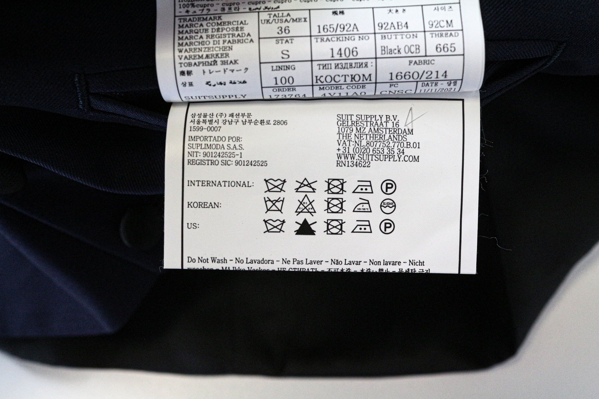 Suitsupply UK36S Navy Slim Wool Tuxedo Suit 75883 Size 36S - 10 Thumbnail
