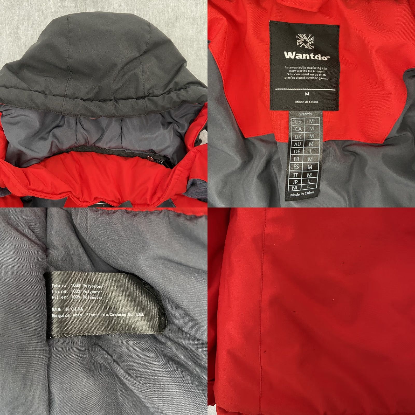 Rains Wantdo Jacket Womens Medium Red Gray Ski Coat Windproof Rain Outdoors Full Zip M Size M / US 6-8 / IT 42-44 - 8 Thumbnail