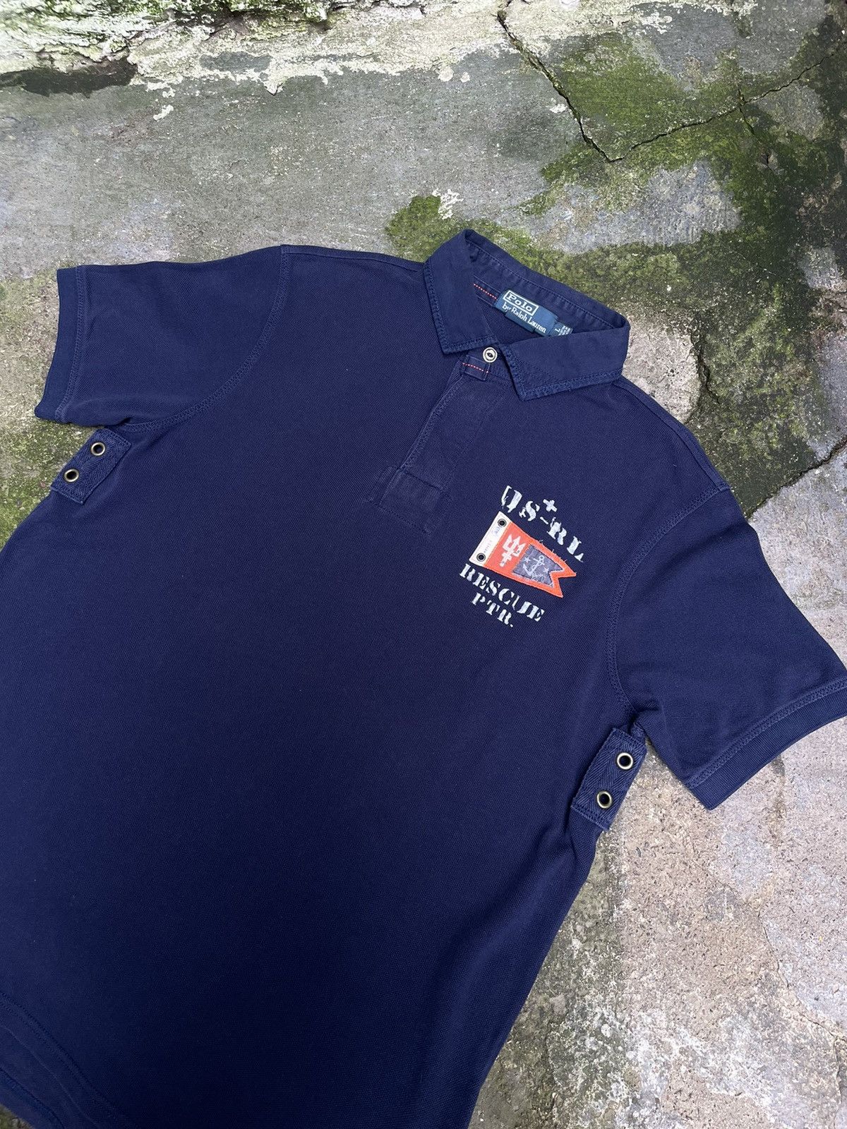 Polo Ralph Lauren Vintage Polo Ralph Lauren P-32 Rugby T-Shirt Y2K Blue RARE Size US L / EU 52-54 / 3 - 4 Thumbnail