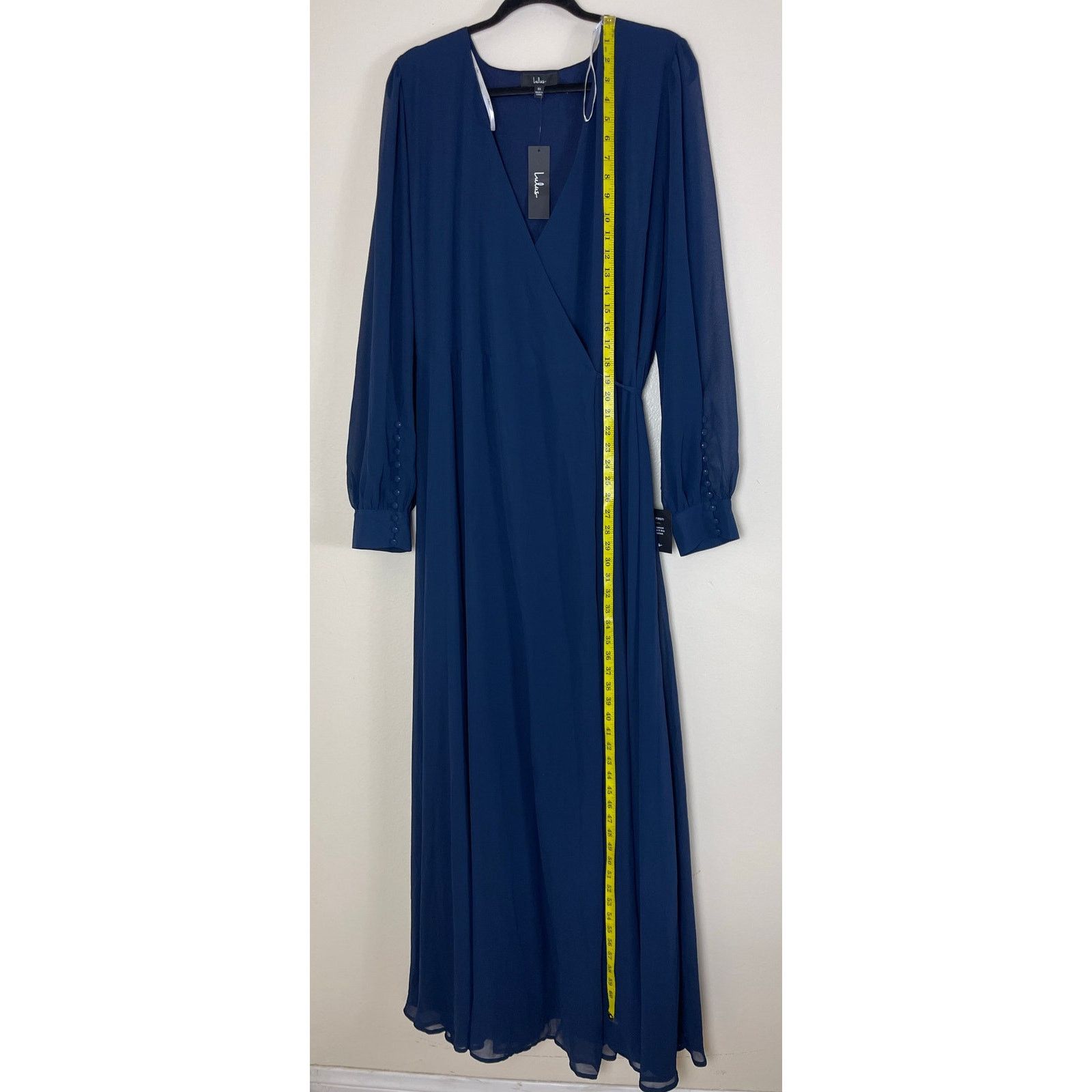Other LULUS Dark Navy Blue Long Sleeve Wrap Dress - Size 3X Size 3XL / US 20-22 - 7 Thumbnail