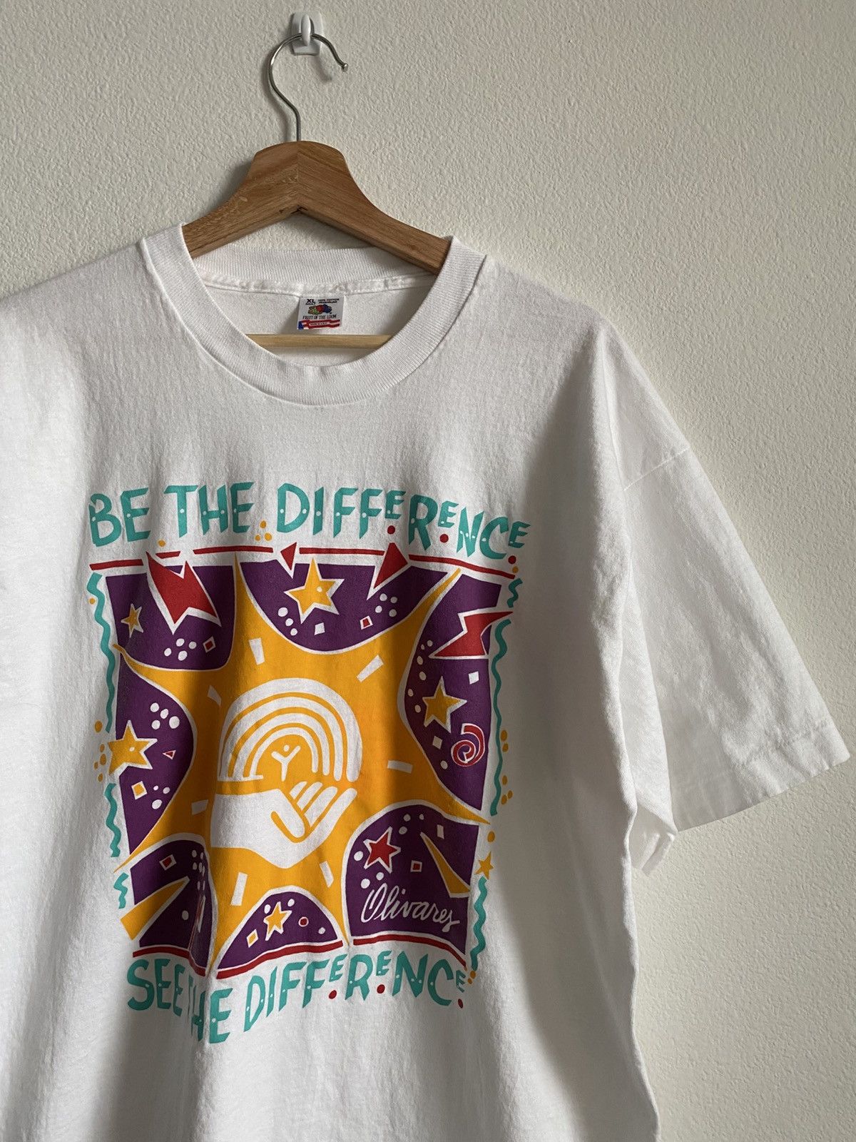 Vintage Vintage 90s Be The Difference Single Stitch Tee Size US XL / EU 56 / 4 - 3 Thumbnail