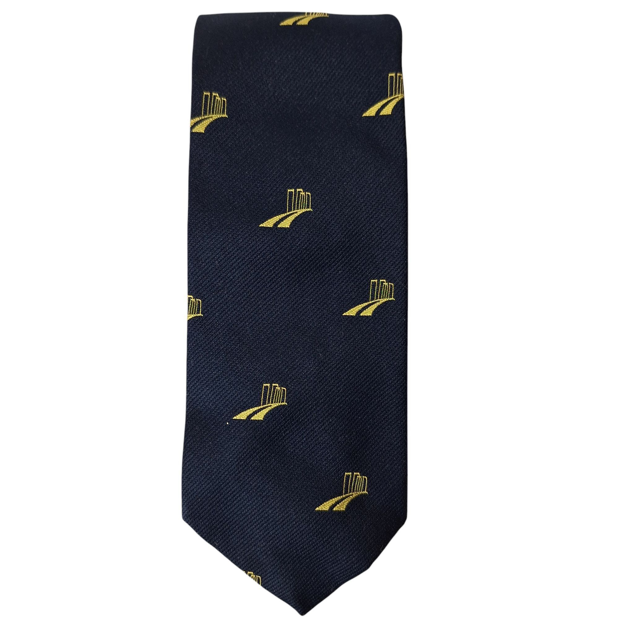 Other Vintage Prince Consort Mens Tie Navy Blue Yellow Skyline Cit Size ONE SIZE - 4 Thumbnail