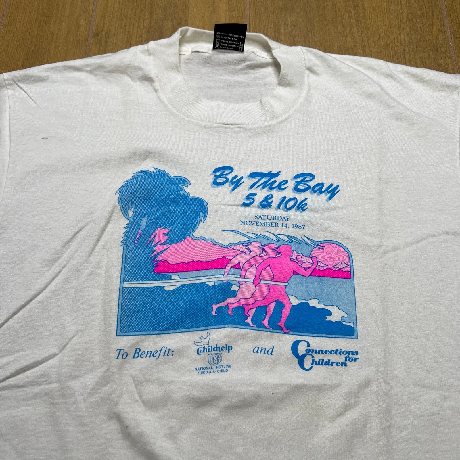 Vintage Vintage 80s Running Bay 5K 10K T Shirt Screen Stars USA XL Size US XL / EU 56 / 4 - 1 Thumbnail