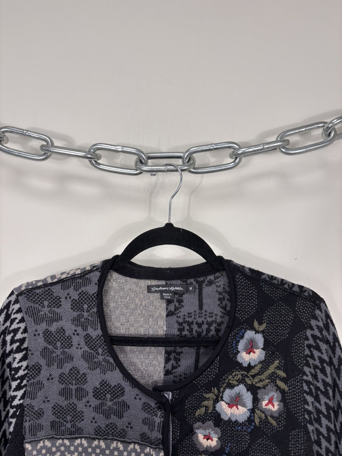 Gudrun Sjoden Gudrun Sjoden Embroidered Floral Wool Cardigan Sweater Size M / US 6-8 / IT 42-44 - 6 Thumbnail