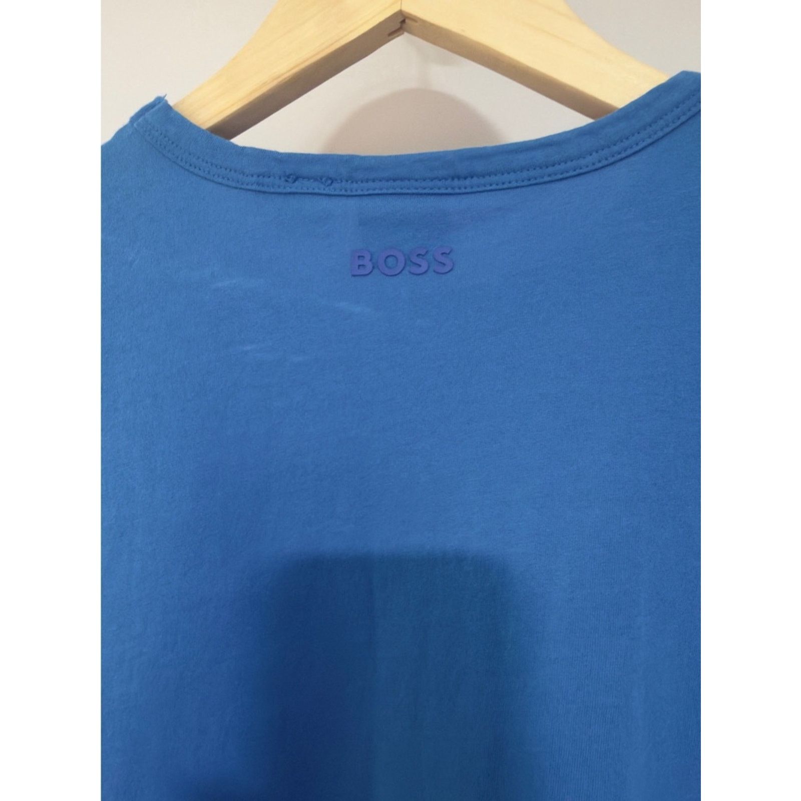 Hugo Boss Boss Bright Blue Embossed-Logo Crewneck Tee Size US M / EU 48-50 / 2 - 5 Thumbnail