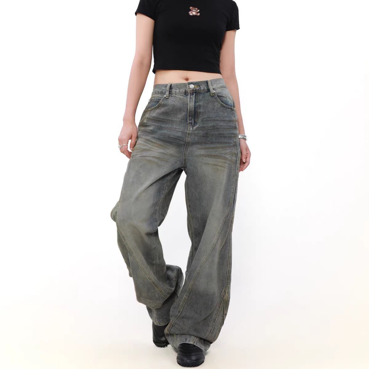 Japanese Brand × Jean Vintage high street grey baggy jeans Size US 30 / EU 46 - 4 Thumbnail