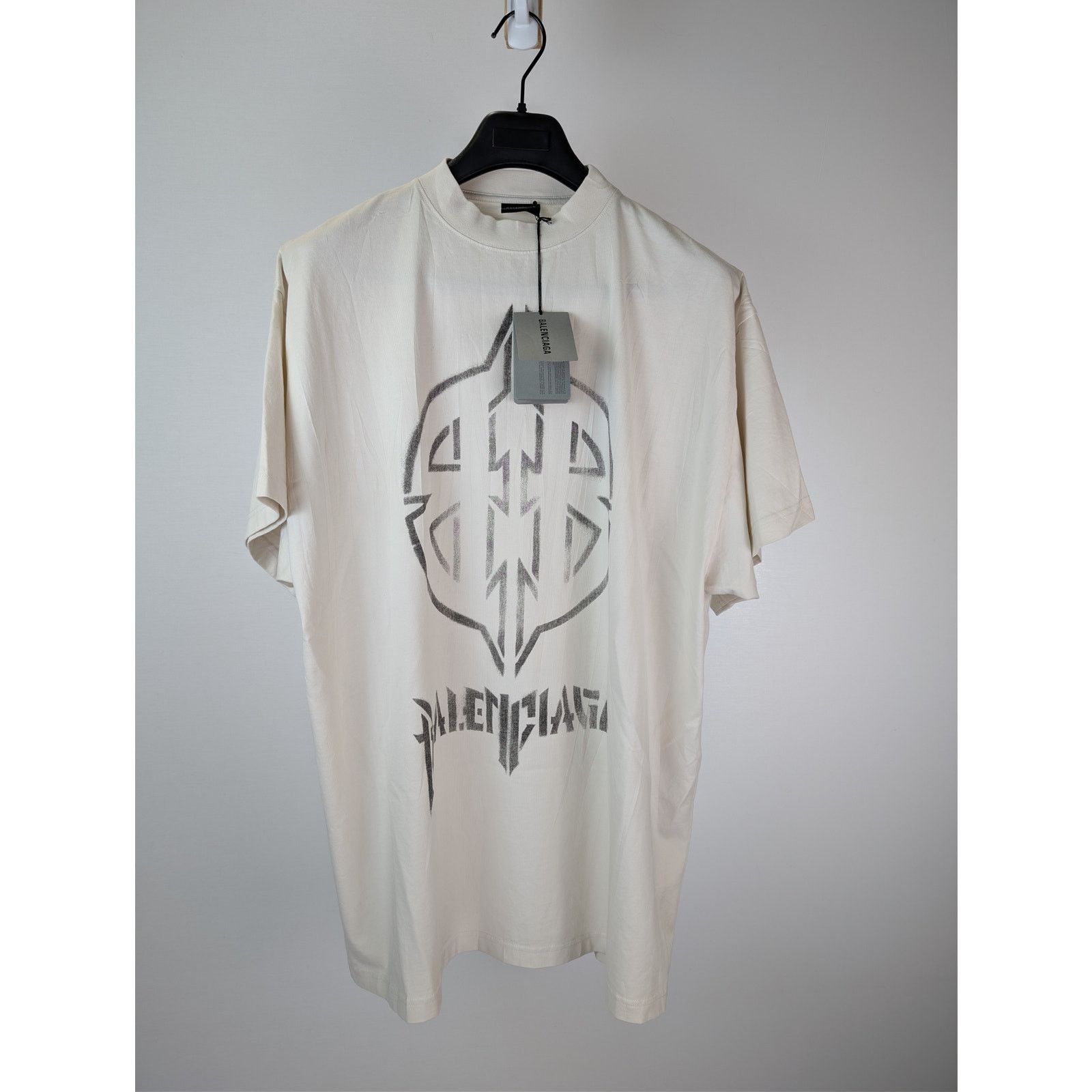 Balenciaga o1rshd1 Metal BB Stencil Vintage Oversized Jersey T-Shirt Size US M / EU 48-50 / 2 - 1 Thumbnail