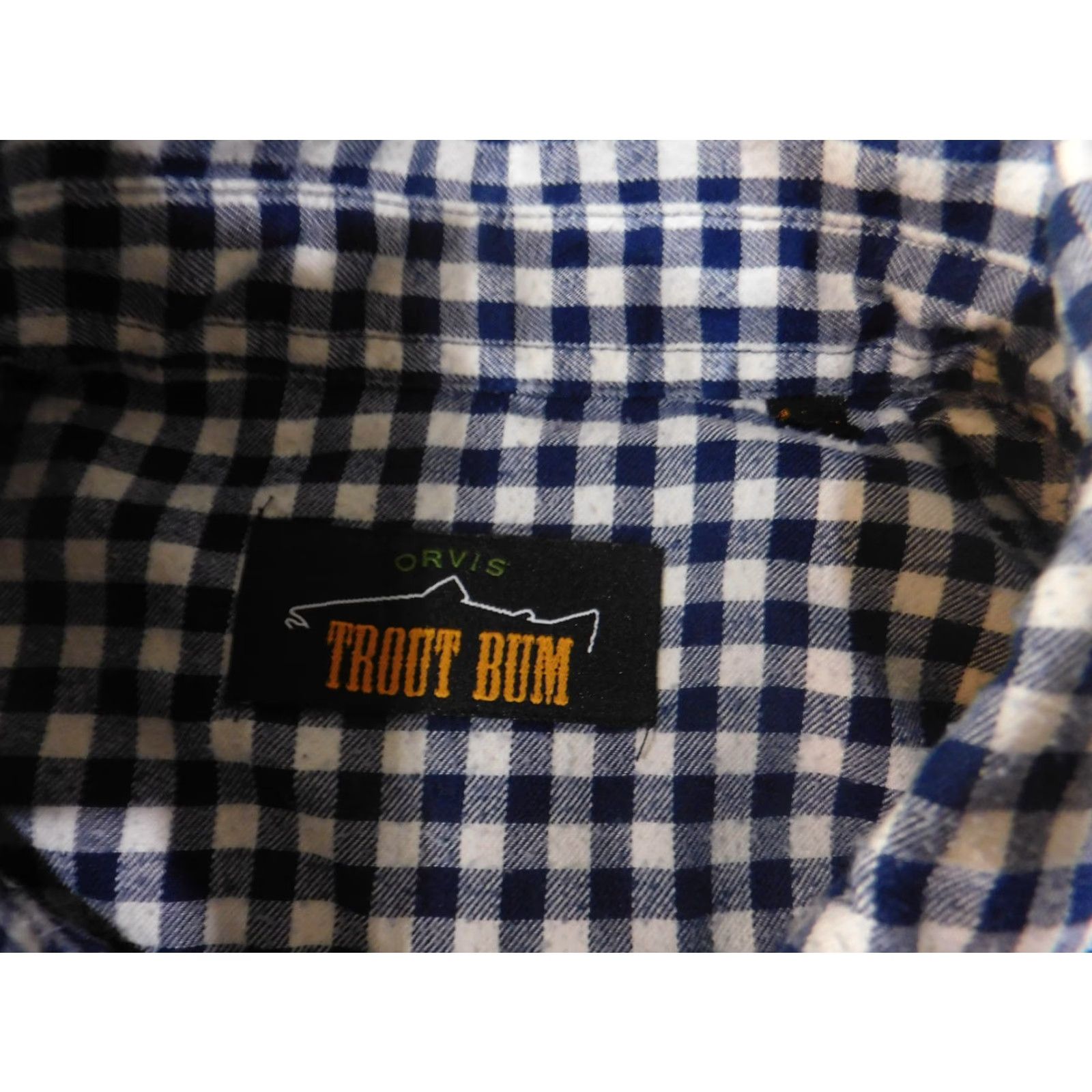 Orvis Orvis Trout Bum Shirt Mens Large Blue White Gingham Check Flannel Shirt Button-Up Lightweight Outdoor Fishing Size US L / EU 52-54 / 3 - 5 Thumbnail