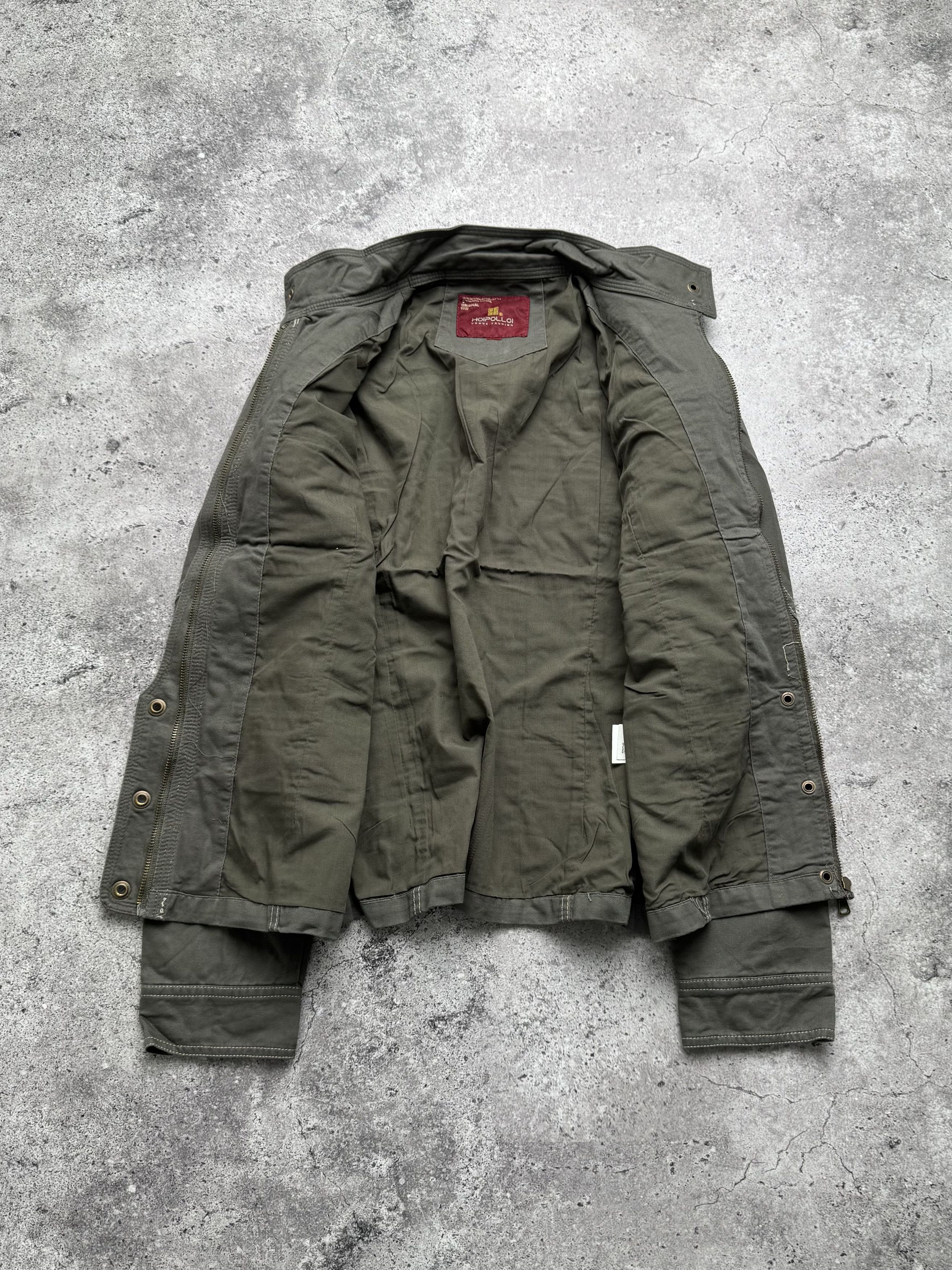 Vintage Vintage Khaki Military Jacket Utility Zip Button Cotton Coat Size S / US 4 / IT 40 - 3 Thumbnail