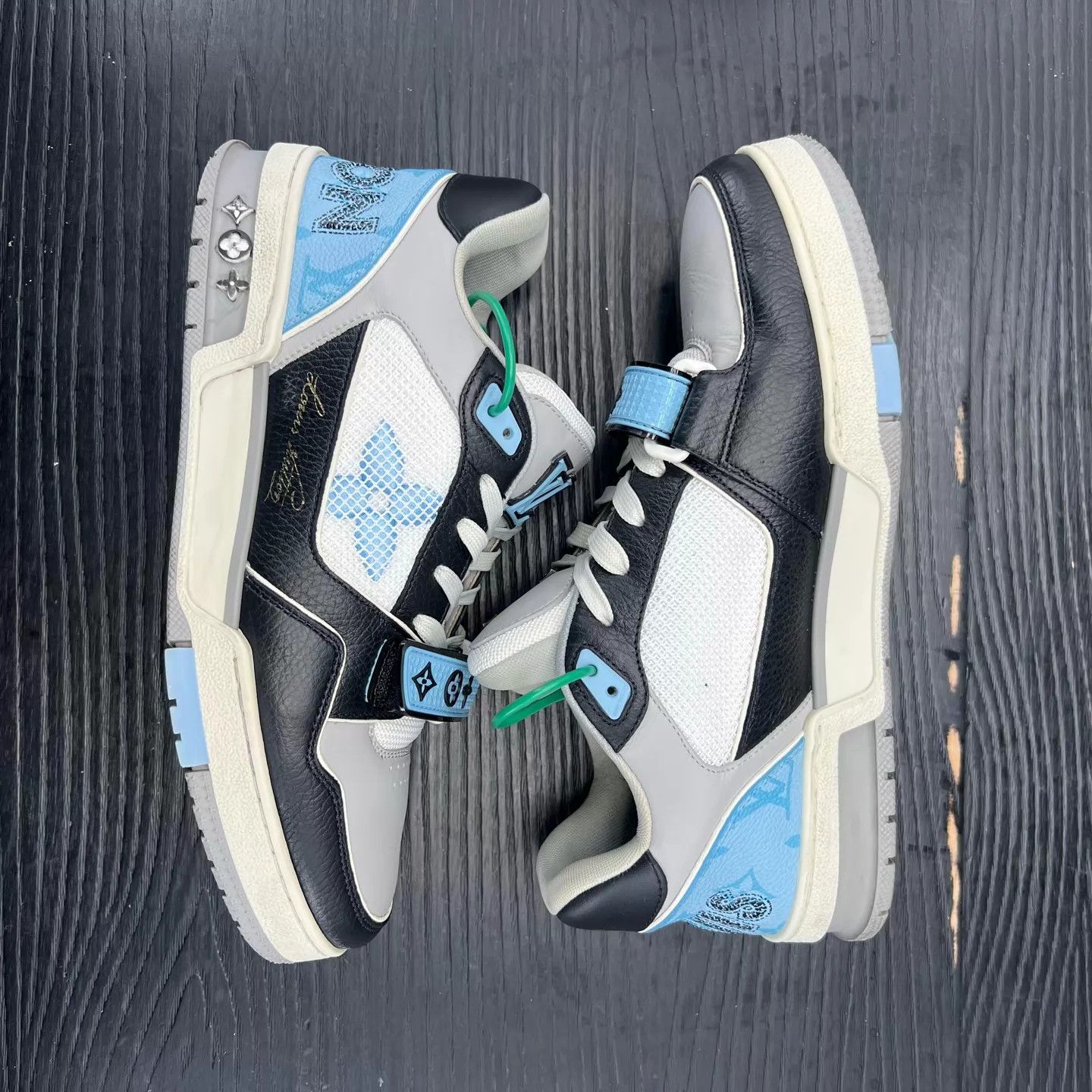 Louis Vuitton LV Trainer Ocean Blue 7/41 Good Condition With Box Size US 8 / EU 41 - 3 Thumbnail