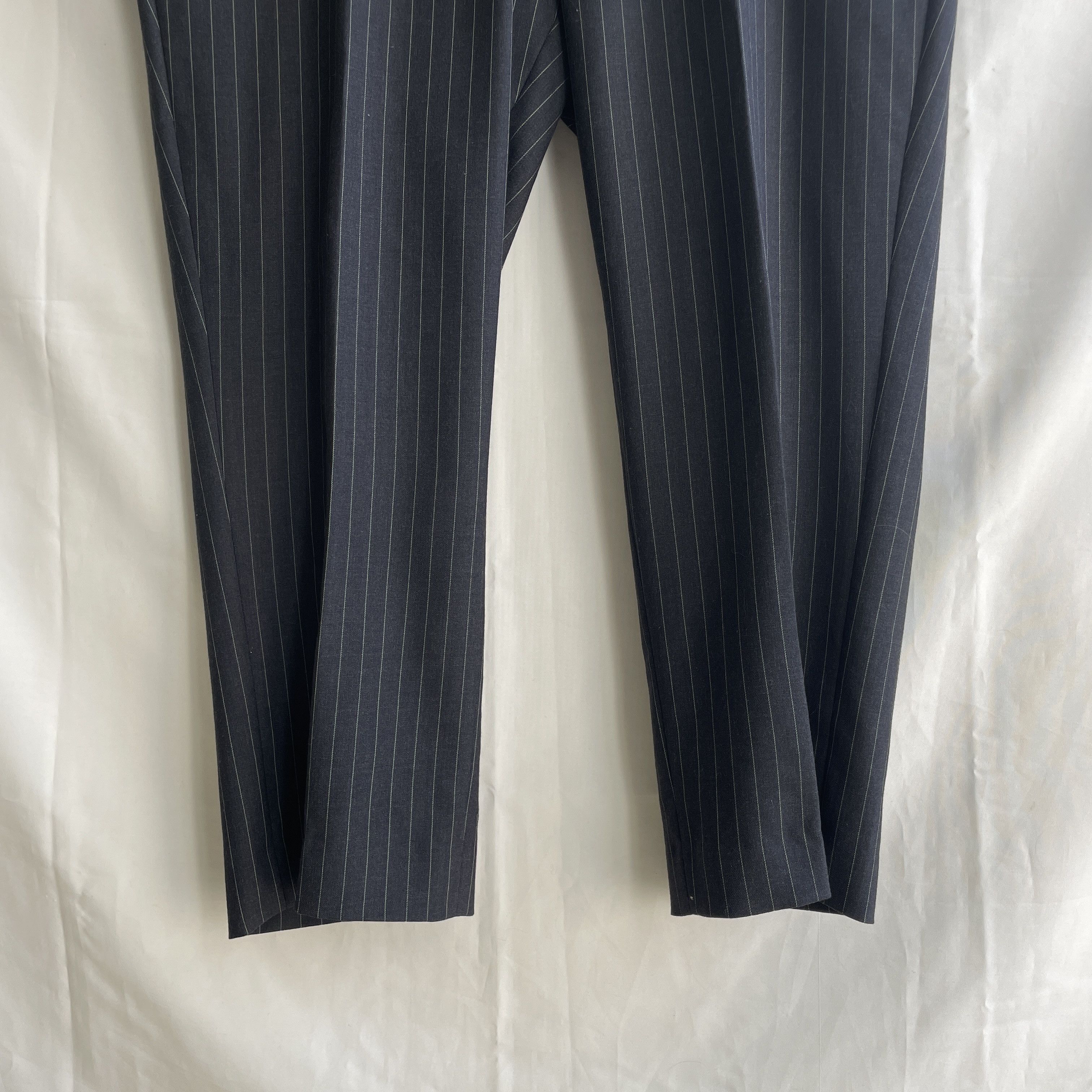Other Brook Taverner Charcoal Gray Pinstripe Wool Suit Size 48S - 12 Thumbnail