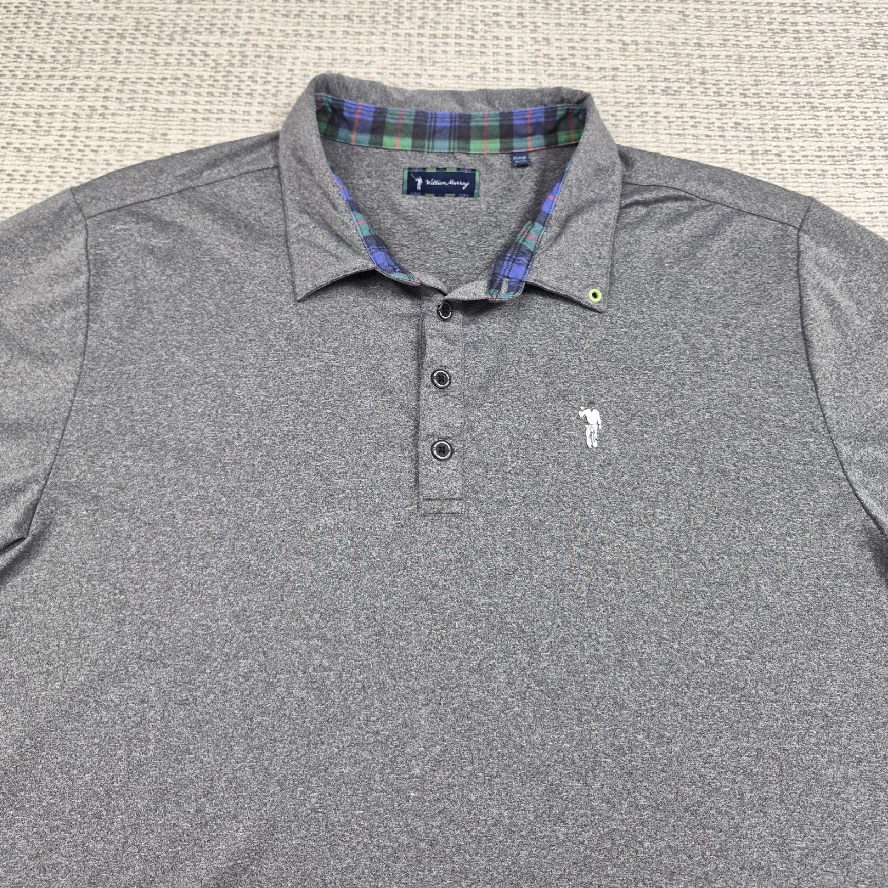 Vintage William Murray Golf Polo Shirt Mens XL Plaid Trim Performance Stretch Knit Prep Size US XL / EU 56 / 4 - 4 Thumbnail