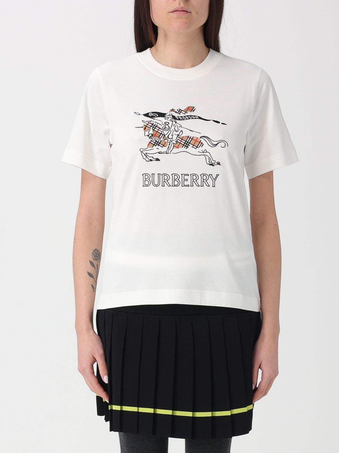 Burberry Burberry T-Shirt Woman White Size XS / US 0-2 / IT 36-38 - 1 Thumbnail