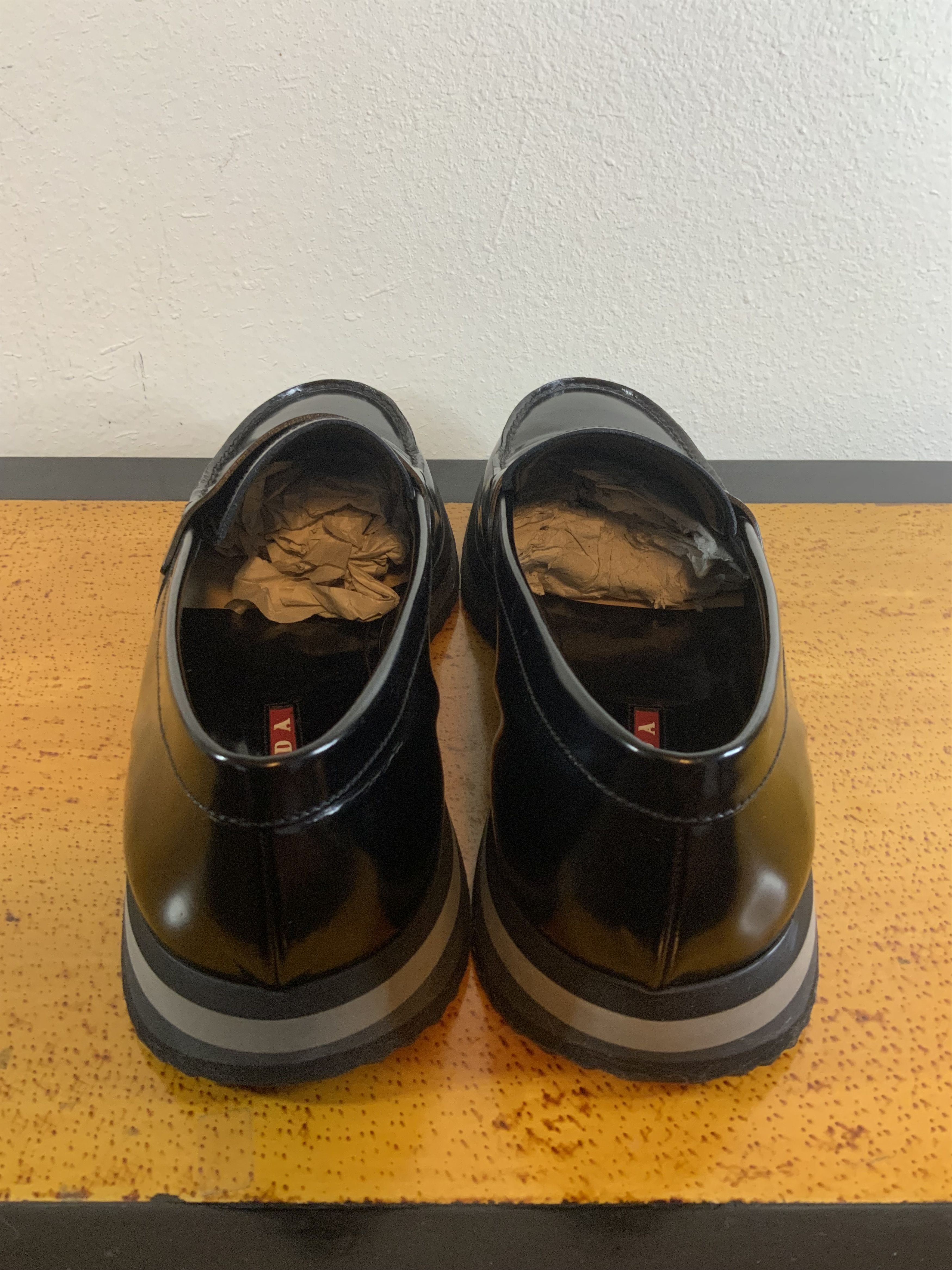 Prada PRADA WEDGE SOLE PATENT LEATHER LOAFERS Size US 10 / EU 43 - 4 Thumbnail