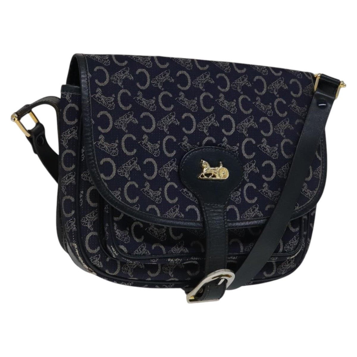 Celine CELINE C Sulky Shoulder Bag Canvas Navy Gold Size ONE SIZE - 1 Thumbnail