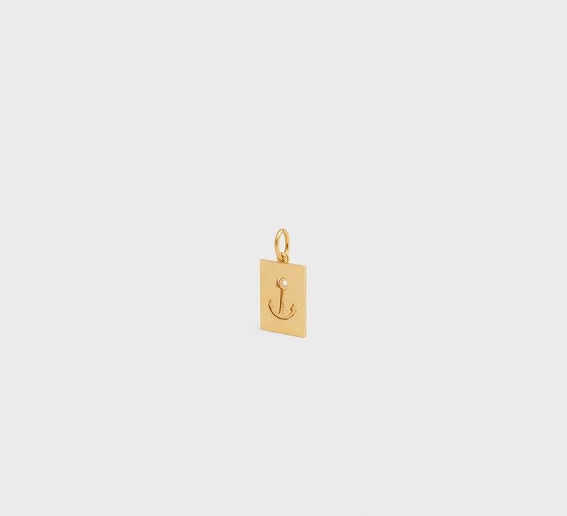 Celine o1bcso1str1024 Size: OS/ Interlocking Anchor Pendant in Gold Size ONE SIZE - 2 Thumbnail