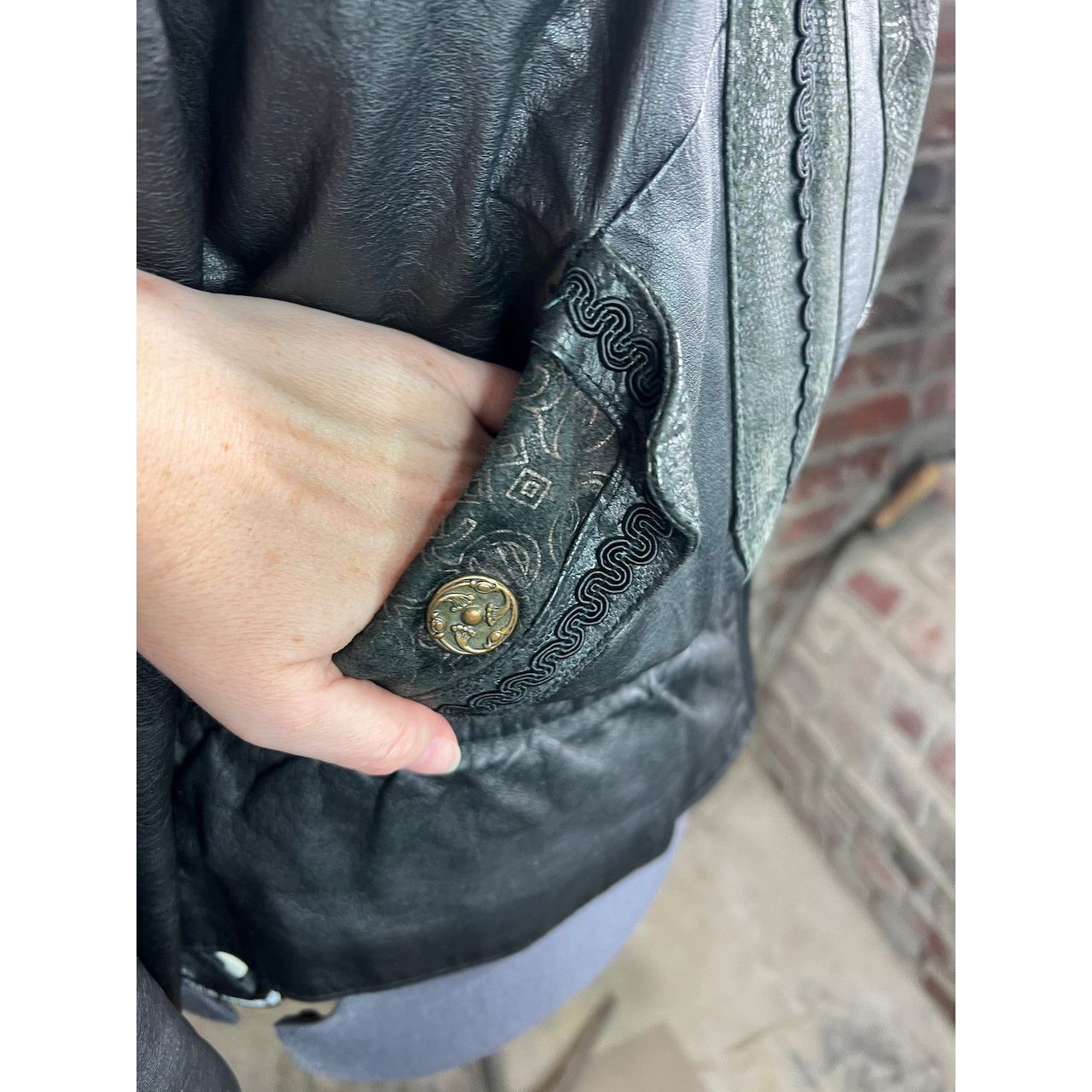 Other badlands leather jacket geometric dolman sleeve 1990s black Size US M / EU 48-50 / 2 - 11 Thumbnail