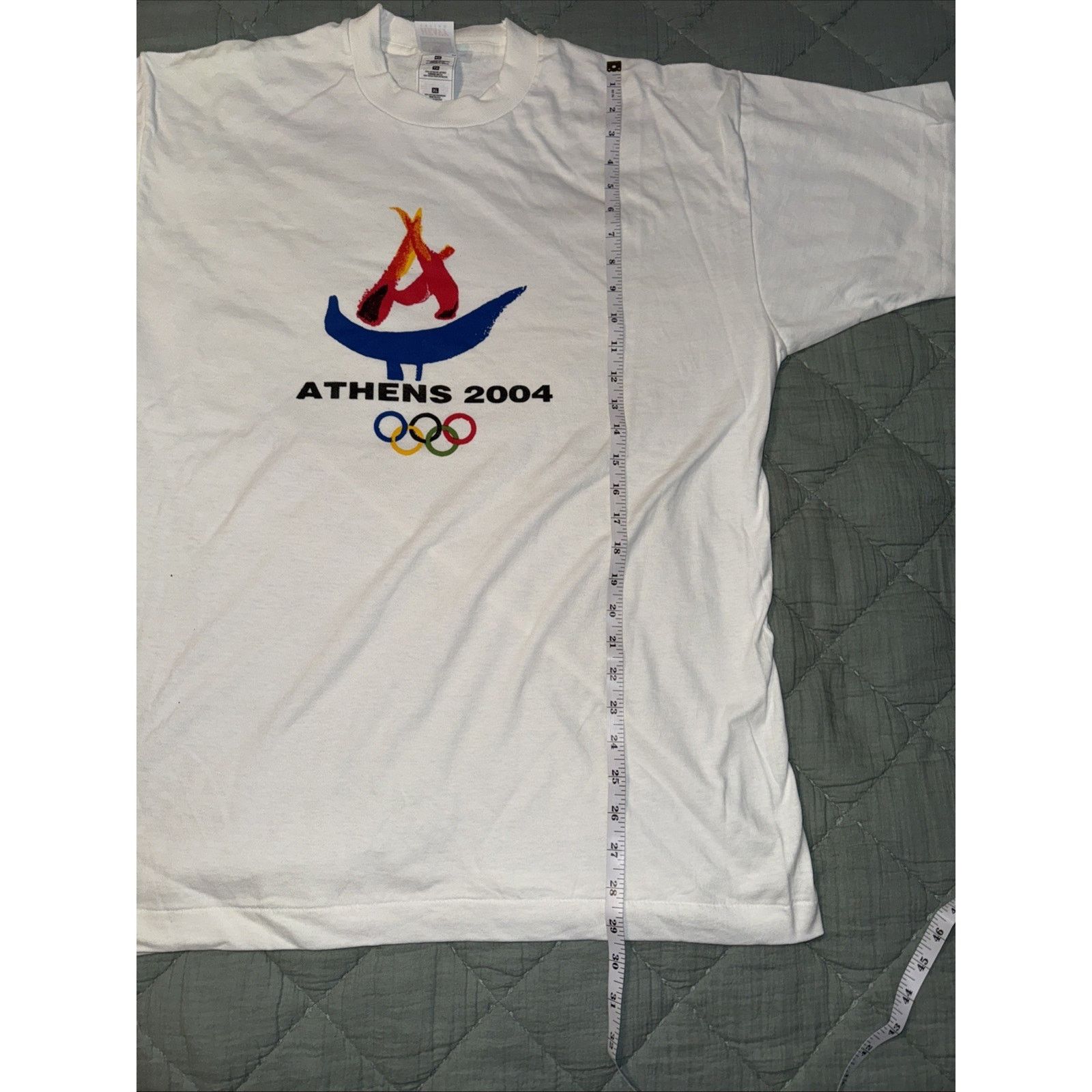 Fruit Of The Loom Heavy Tee Vintage Single Stitch 2004 Olympics Athens Sz XL Size US XL / EU 56 / 4 - 11 Thumbnail