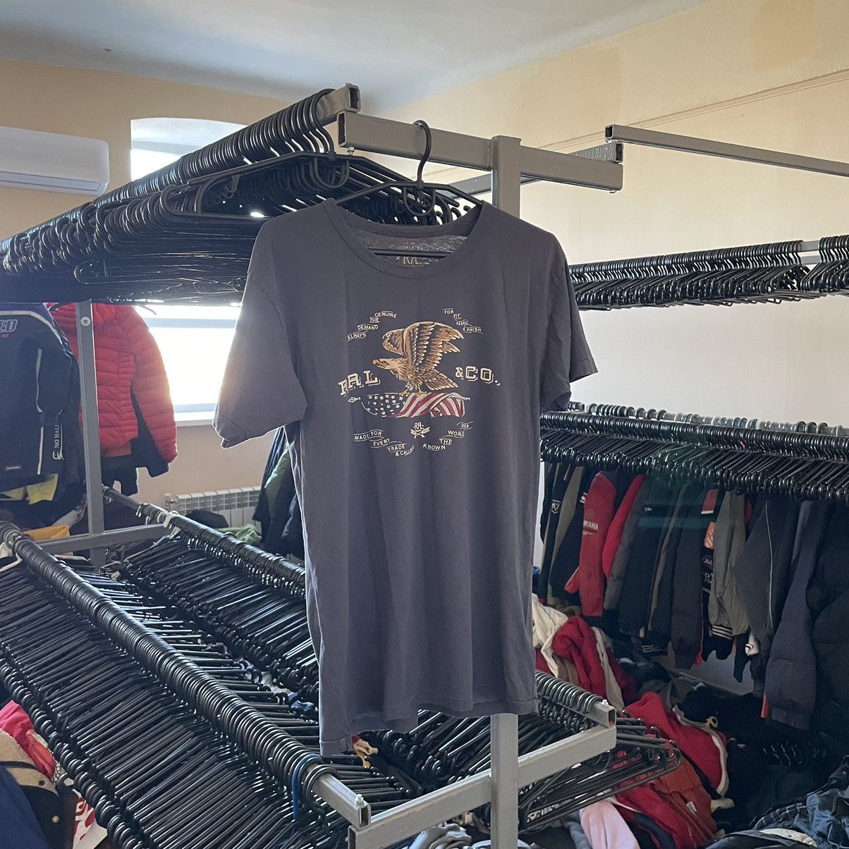RRL POLO Ralph Lauren Double RL big logo tee shirt usa eagle