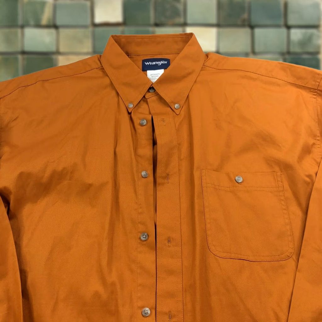 Wrangler VINTAGE Wrangler 2xt TALL 18.5/38 Button Long Sleeve Casual Shirt Orange Rust MINT Size US XXL / EU 58 / 5 - 1 Thumbnail