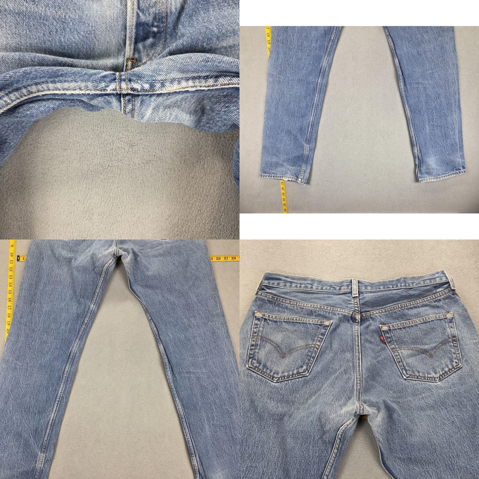 Levi's VINTAGE Levi's 501 Jeans Mens Blue Button Fly 31x32 Cross Patch 501 Levi's Denim Cotton Straight Jeans Size US 31 - 9 Thumbnail