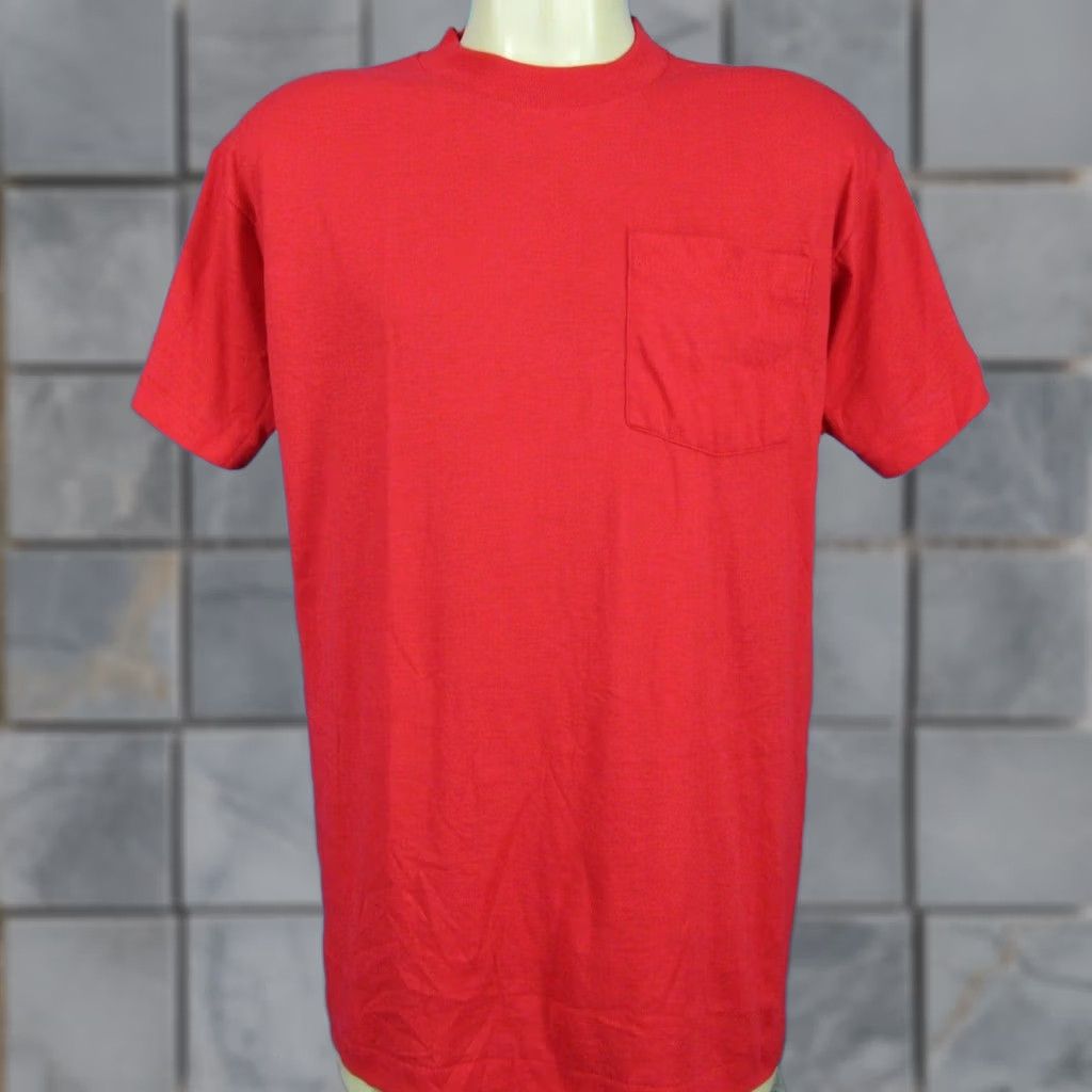 Fruit Of The Loom VINTAGE fruit of the loom T-Shirt RED SMALL 80s pocket single stitch Size US S / EU 44-46 / 1 - 1 Thumbnail