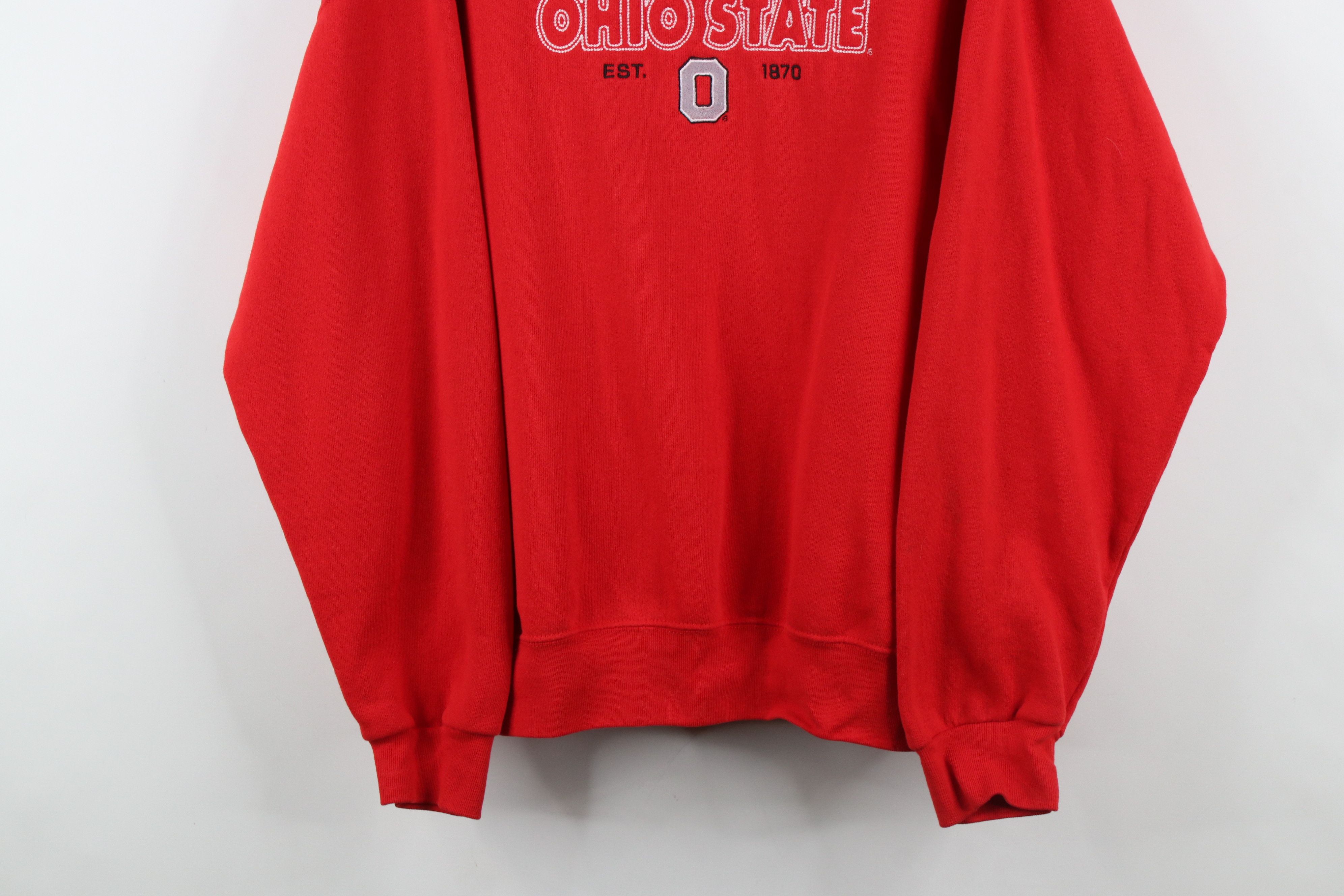 Vintage Vintage 90s Spell Heavy Ohio State University Sweatshirt Red Size US L / EU 52-54 / 3 - 3 Thumbnail