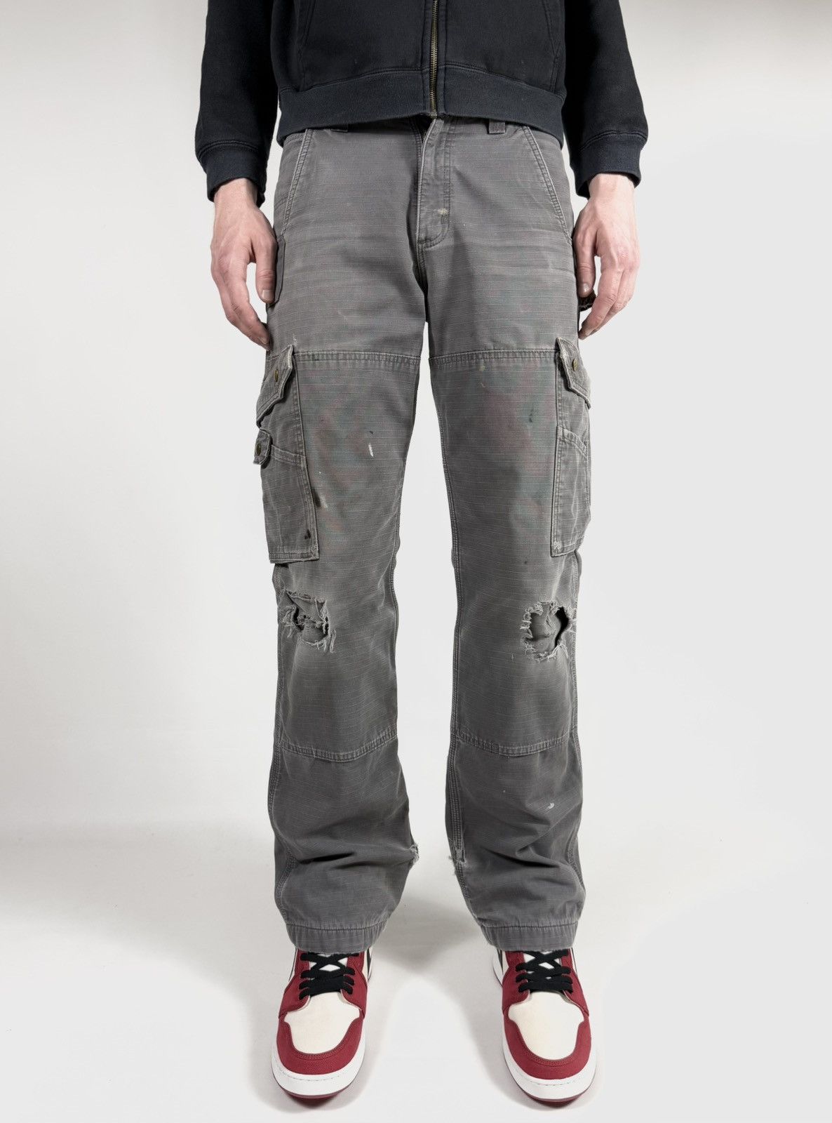 Carhartt Vintage Carhartt Flannel Double Knee Cargo Work Pants Size US 31 - 5 Thumbnail
