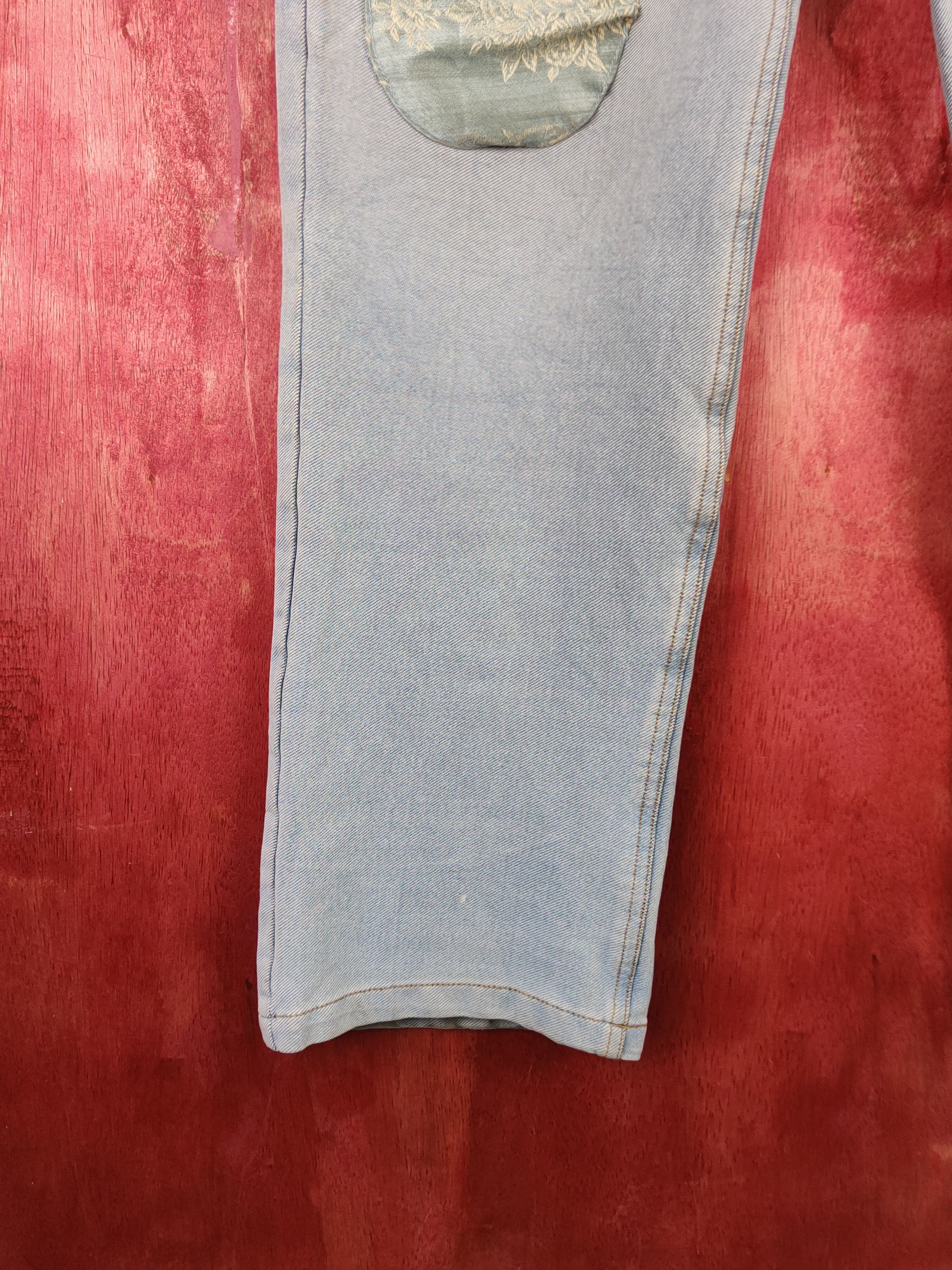 Japanese Brand Comme le vent Homme Blue Distressed Ripped Soft Jeans #S1637 Size US 35 - 4 Thumbnail