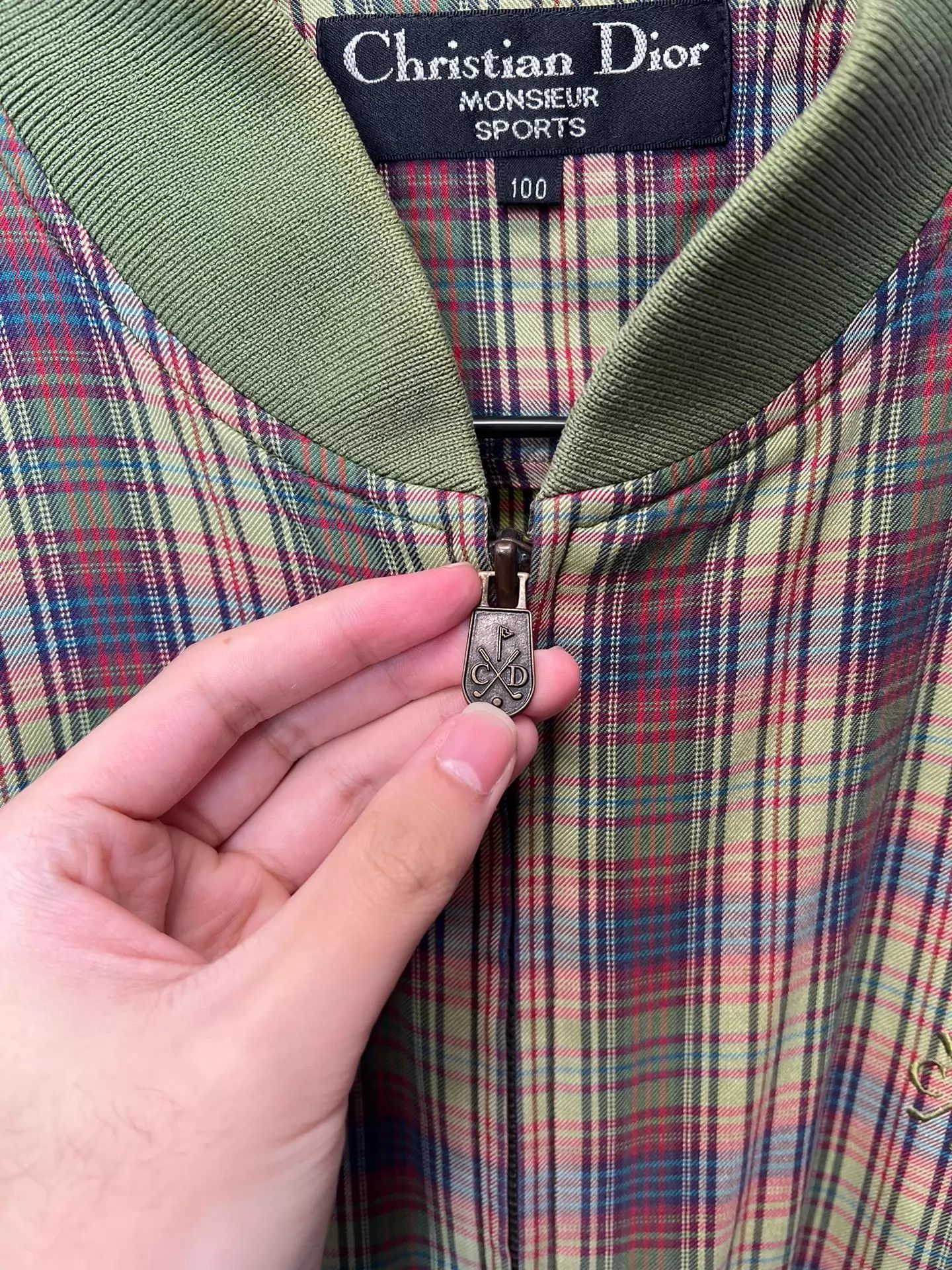 Dior Dior Sport Green Check Zipper Jacket Size US L / EU 52-54 / 3 - 4 Thumbnail