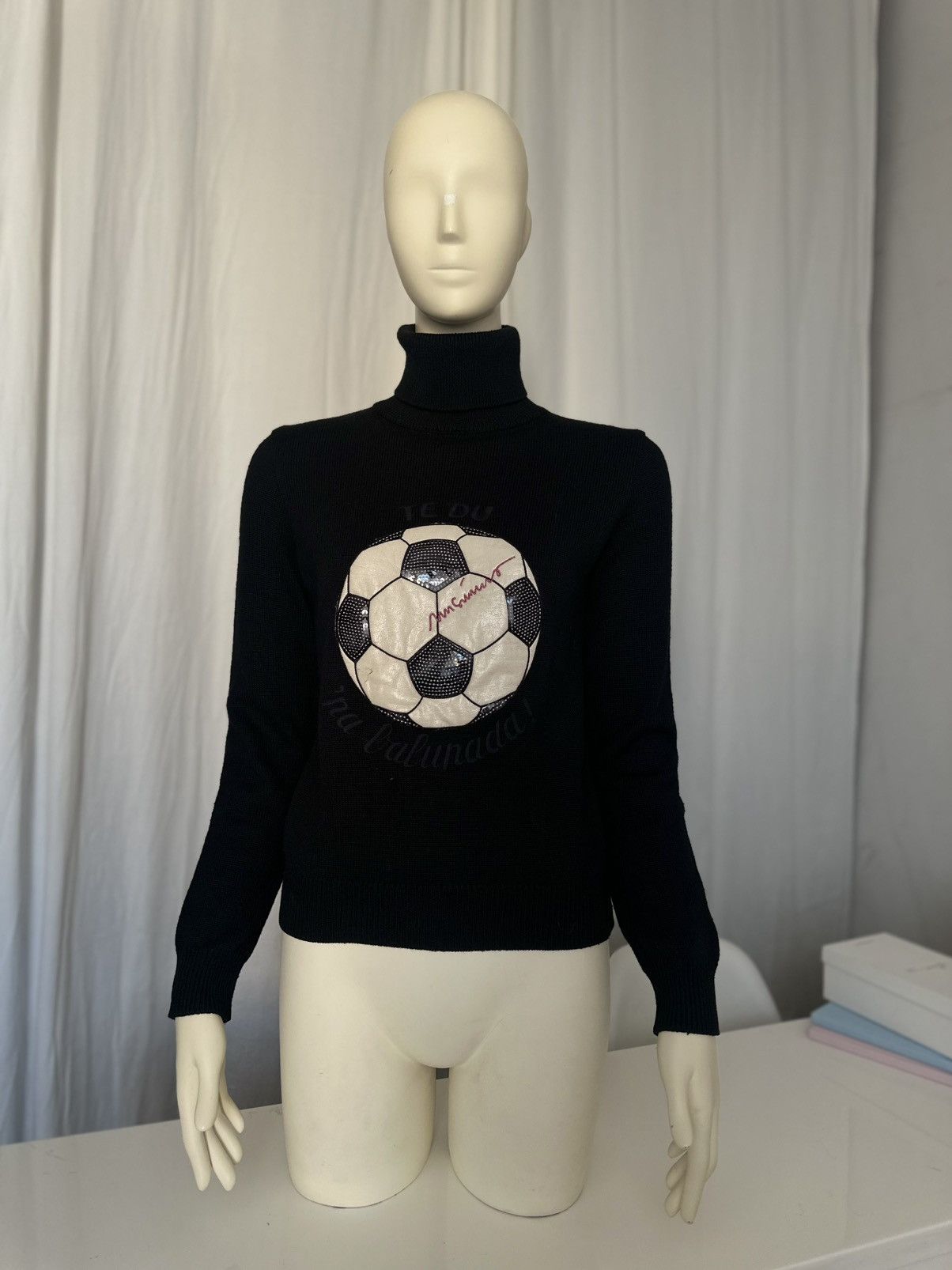 Moschino Moschino Jeans Sweater Soccer Ball 1990s Rosella Jardini Size M / US 6-8 / IT 42-44 - 11 Thumbnail