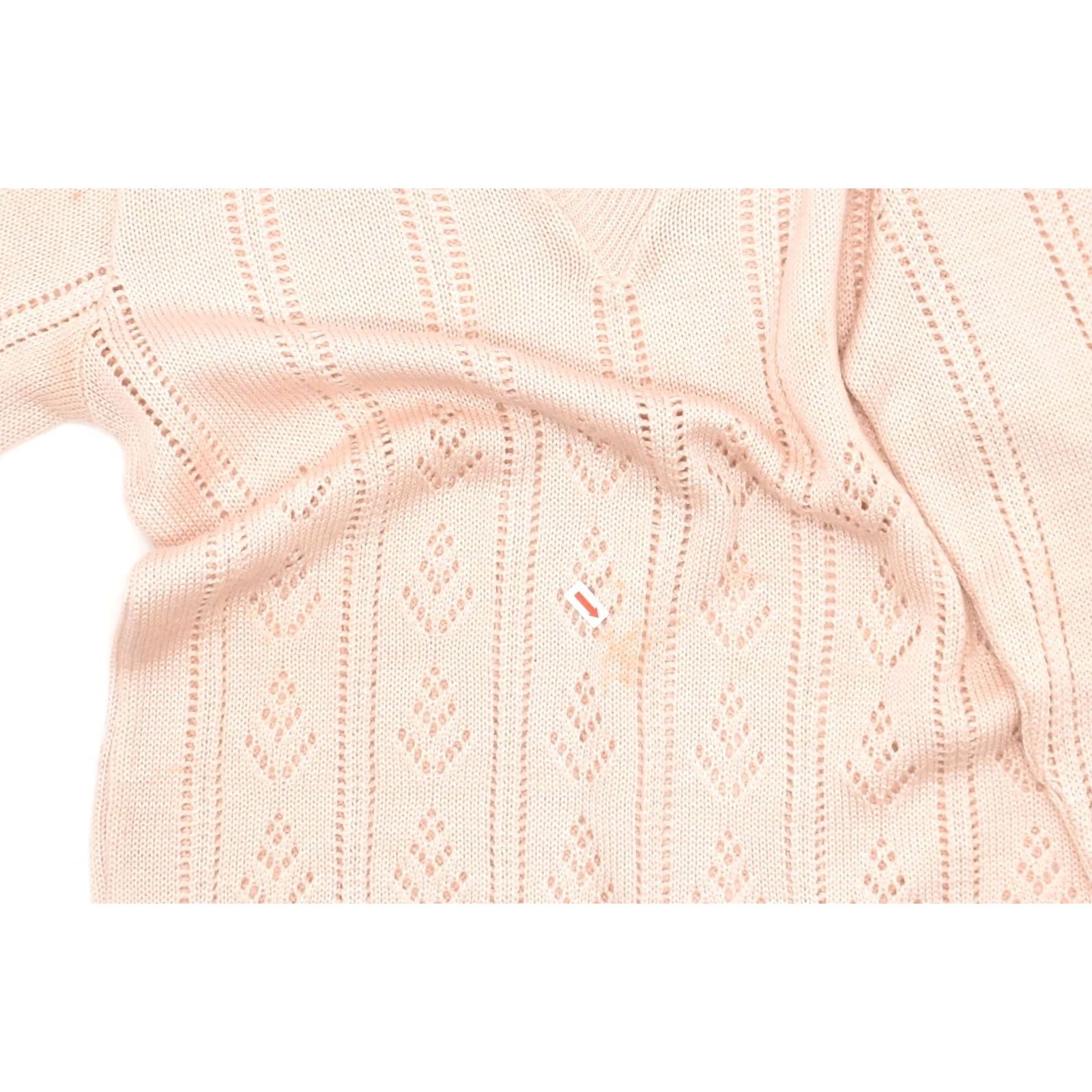 Pinko VINTAGE Womens Jumper Sweater UK 14 Large Pink Cotton 3/4 Sleeve V-Neck Size L / US 10 / IT 46 - 3 Thumbnail